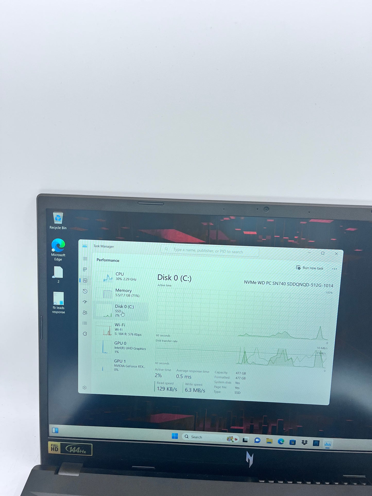 Acer Nitro V 15 Intel i5-13420H 1.4GHz 8GB RAM 512GB SSD GeForce RTX 2050 READ