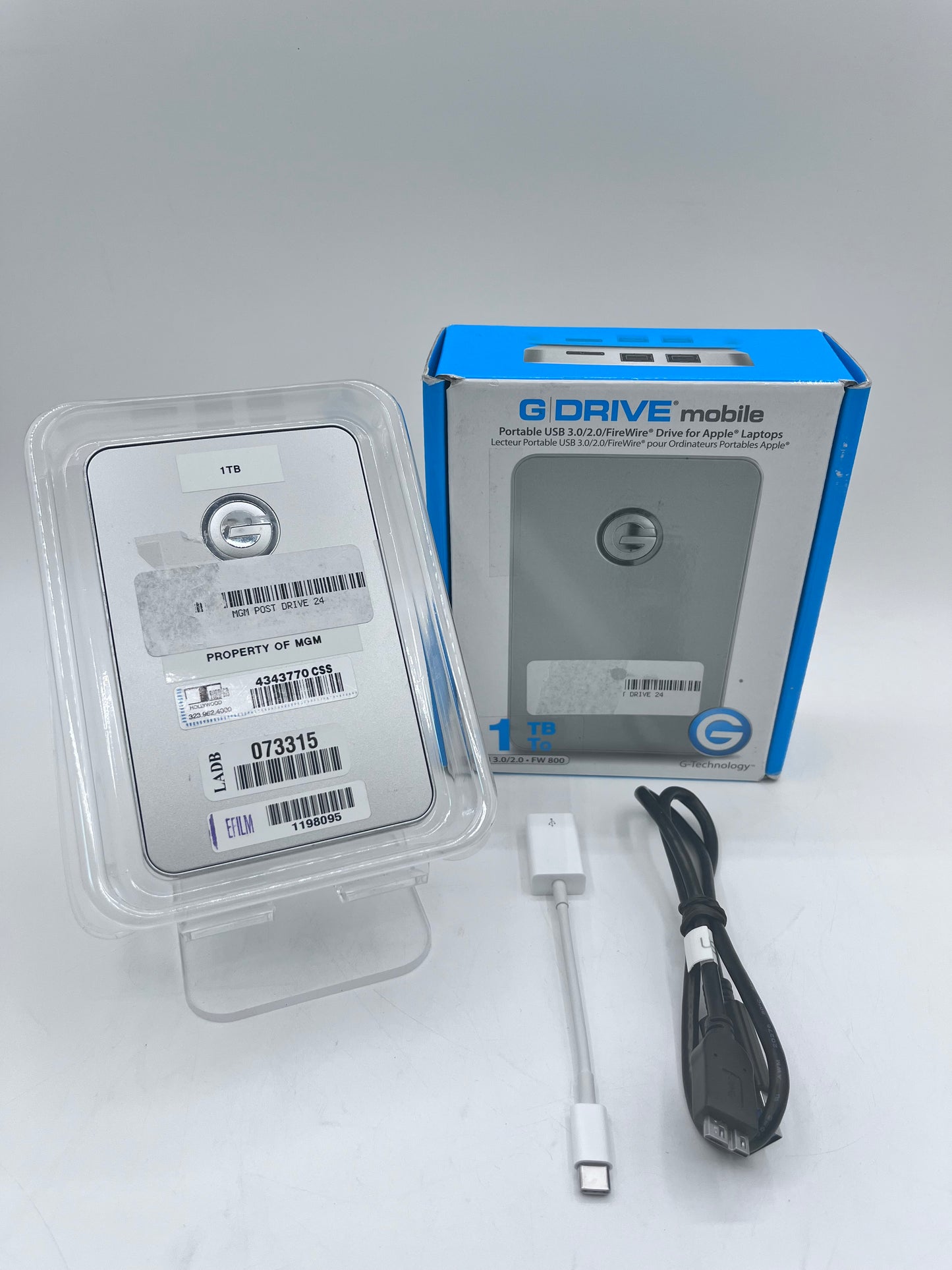 G Drive Mobile USB 1TB External Hard Disk Drive - Silver