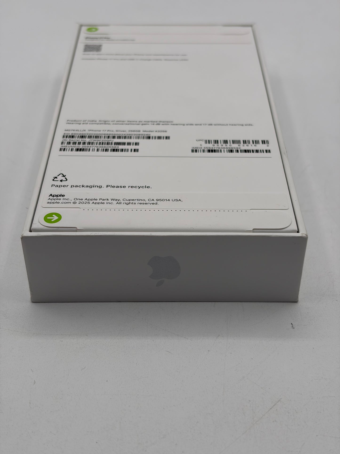 Unlocked Apple iPhone 17 Pro 256GB A3256 MG7K4LL/A - Silver - New in Box SEALED