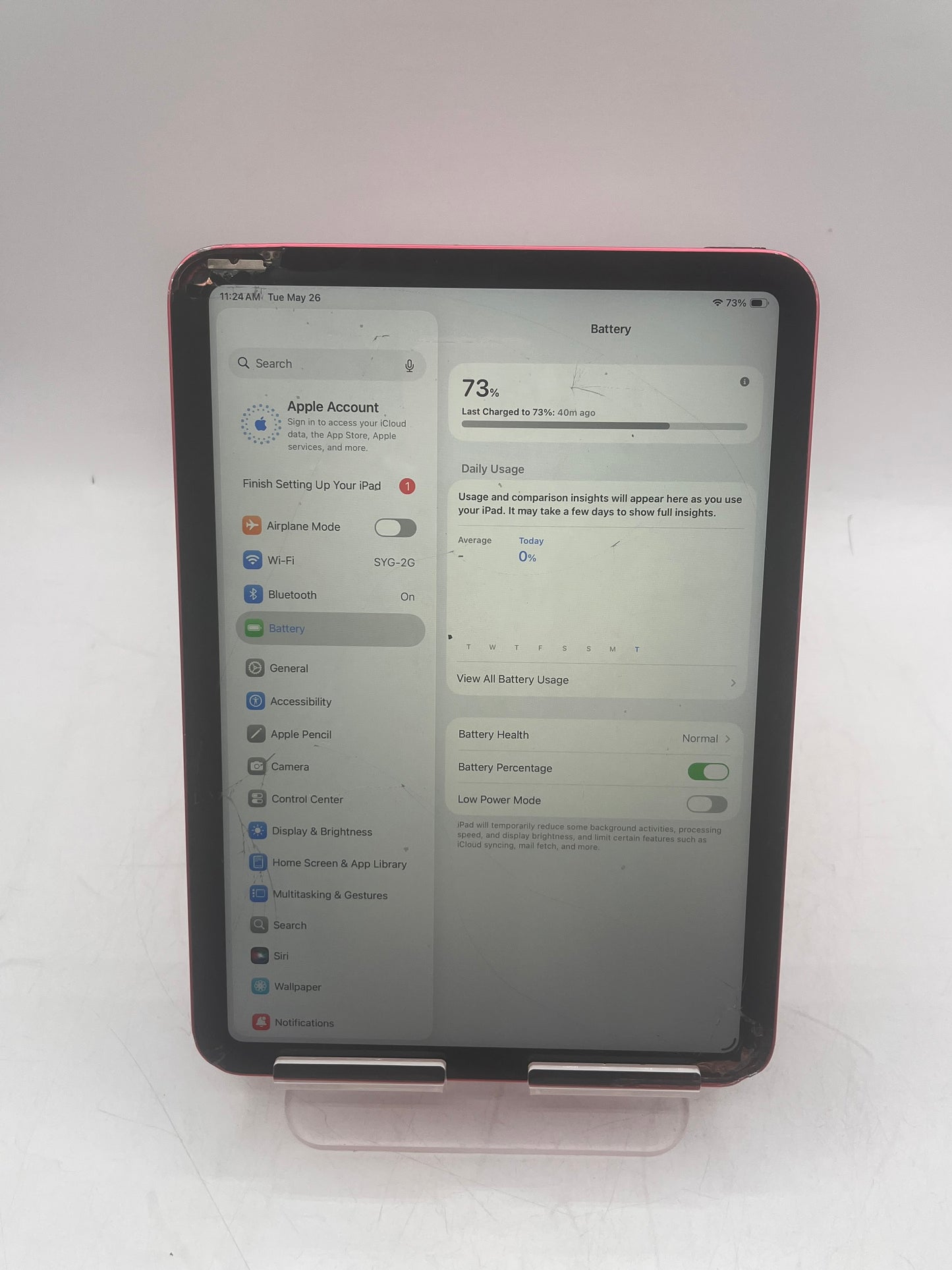 Apple iPad 11th Gen A16 (2025) 128GB Wi‑Fi Only Tablet - Black - Broken Screen