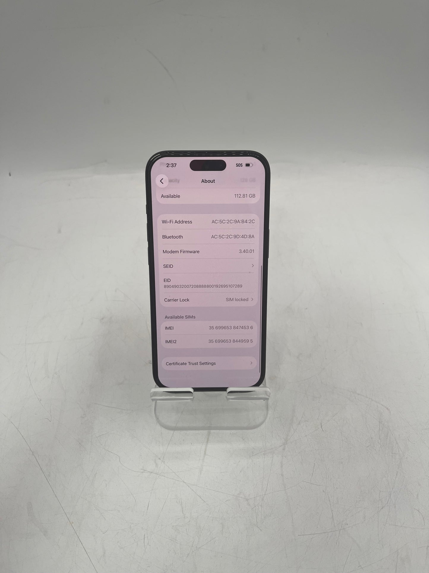 Boost Mobile Apple iPhone 15 128GB MTPJ3LL/A A2846 Black