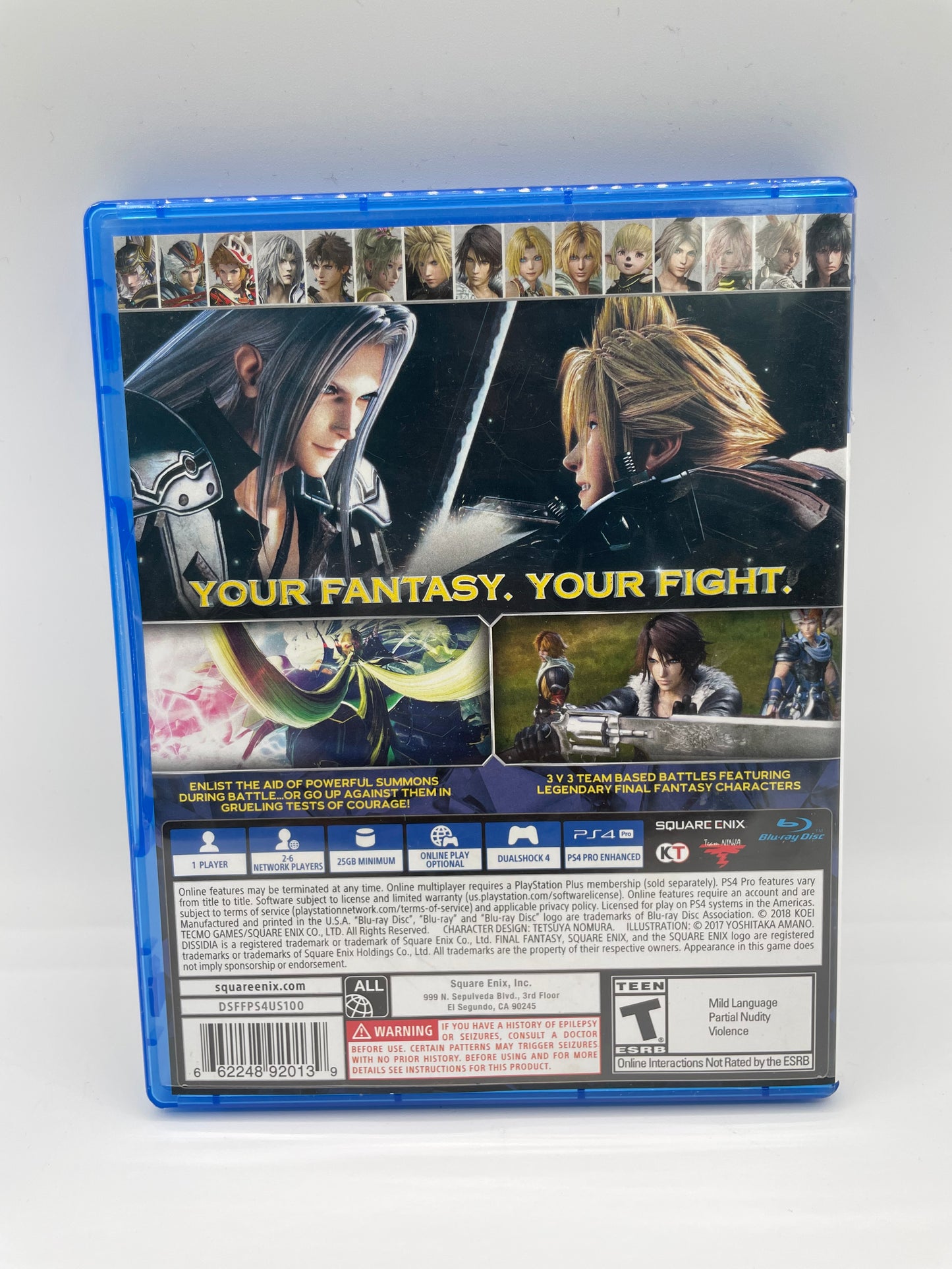 Playstation 4 Dissidia Final Fantasy NT Video Game - Used with Box