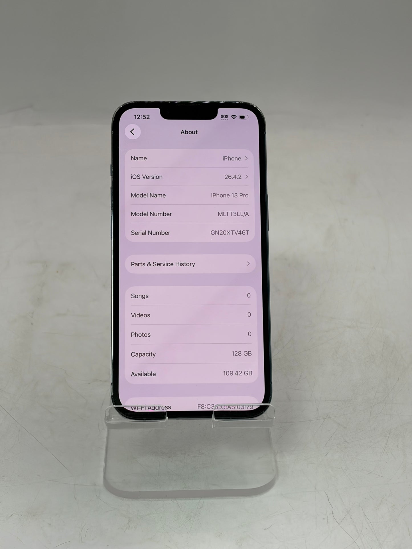 Unlocked Apple iPhone 13 Pro 128GB Blue A2483 MLTT3LL/A Service Battery