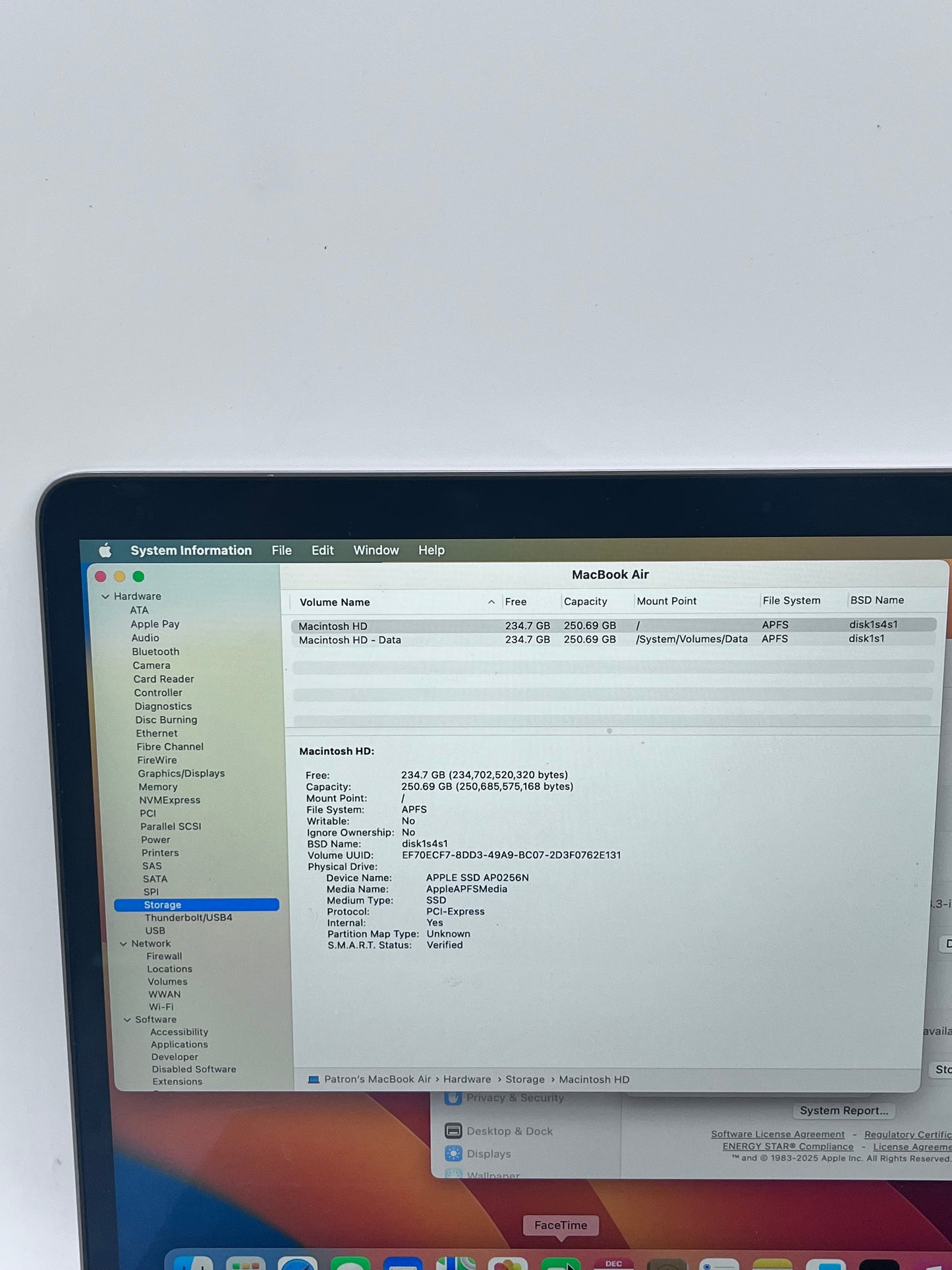 Apple MacBook Air 13" Retina i5 A2179 2020 Space Gray REMOTELY MANAGED BY PASSED READ