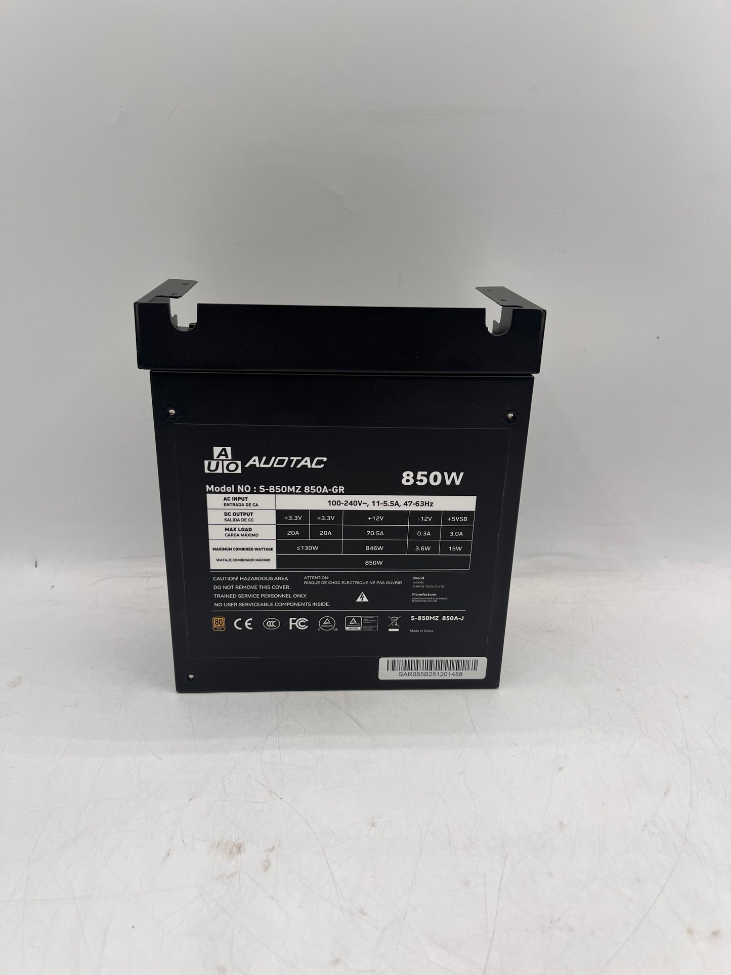 Auotac 850W Modular PSU Power Supply 80 Plus Gold S-850MZ 850A-GR Black