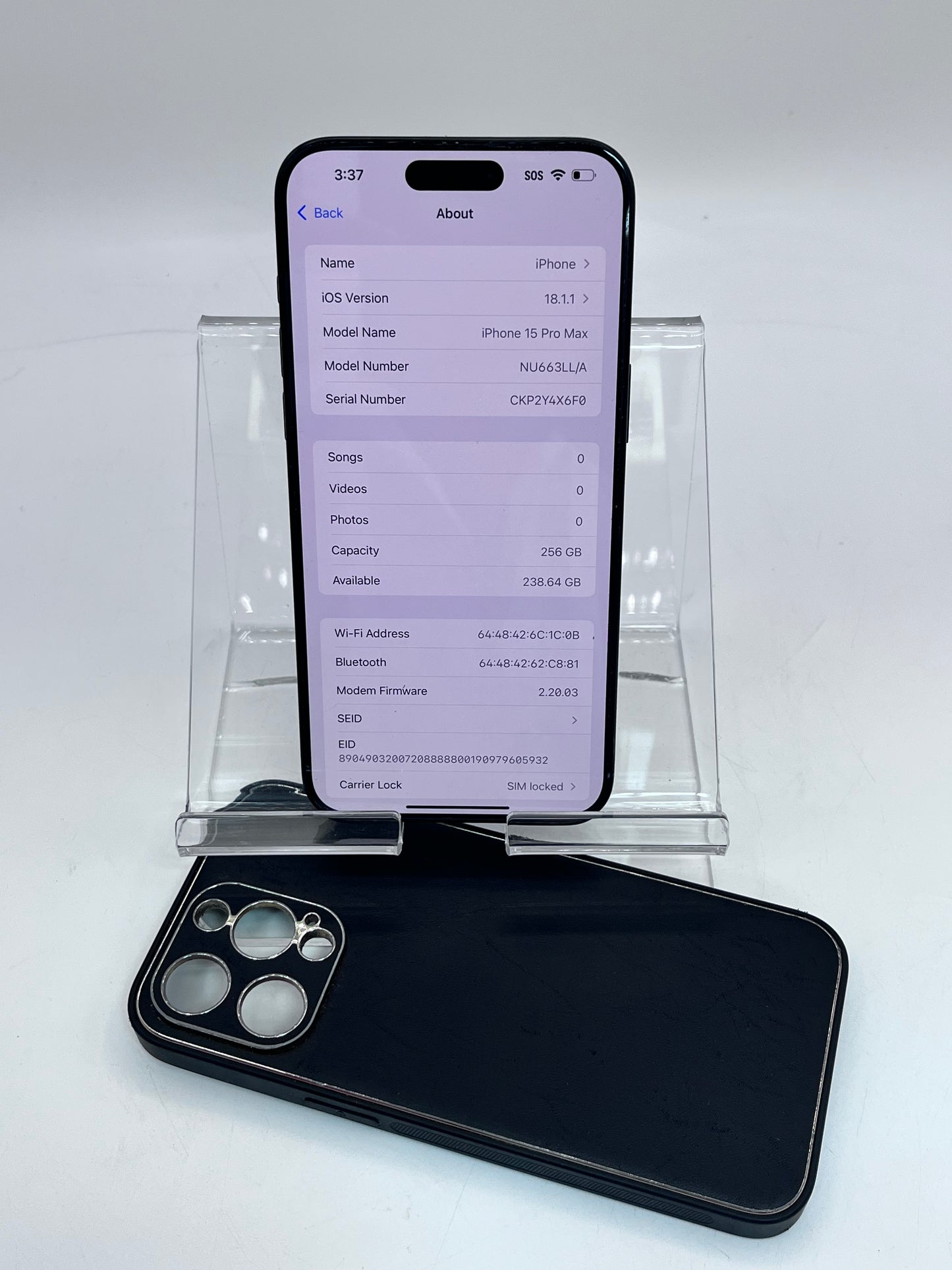 Apple iPhone 15 Pro Max A2849 NU663LL/A 256GB T-Mobile 100% BH - Black READ