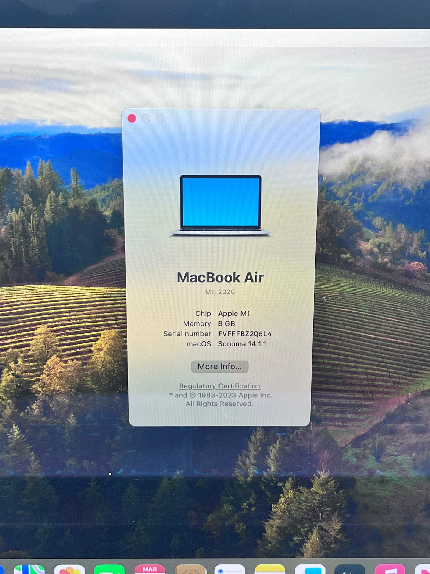 2020 Apple MacBook Air 13" M1 A2337 8GB 256GB - Space Gray Bad Battery
