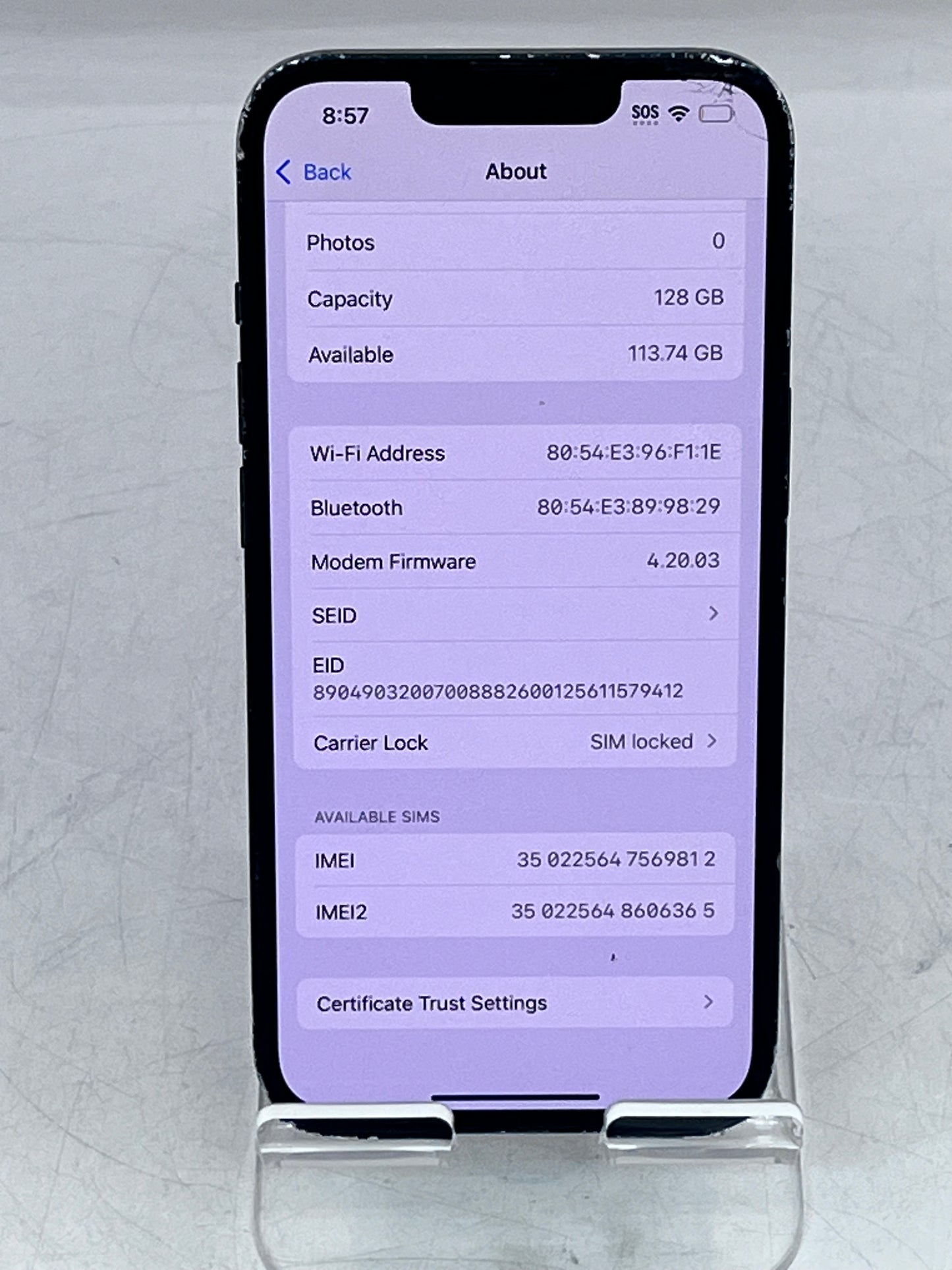 Apple iPhone 13 6.1 in A2482 MLML3LL/A 256GB Midnight Blue T-Mobile READ-  For Parts