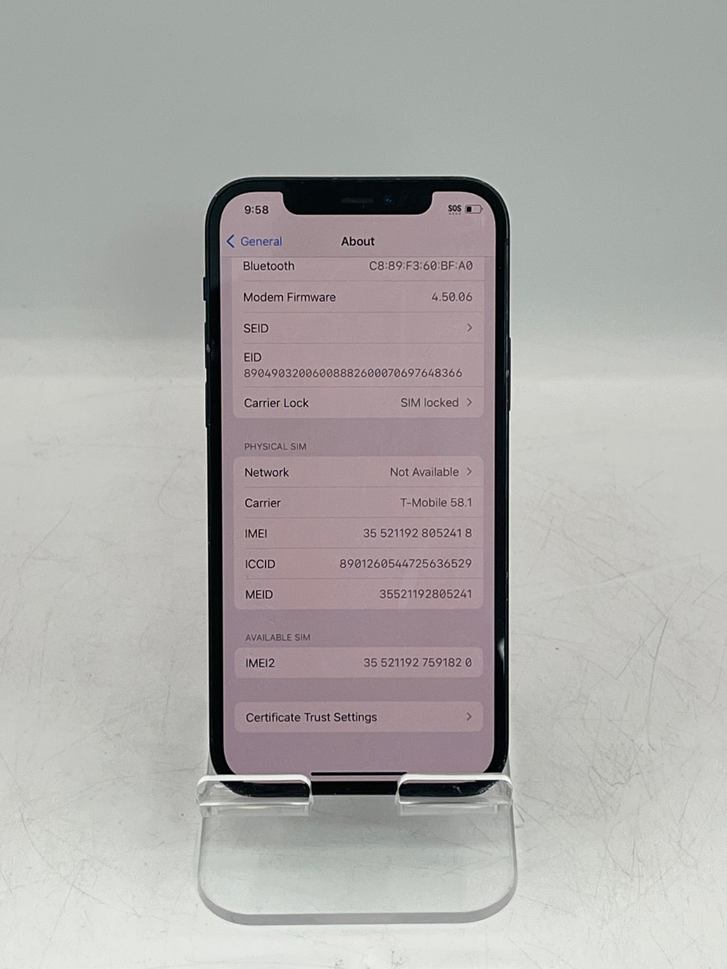 Apple iPhone 12 – 64GB A2172 MGFL3LL/A Blue – T-Mobile Only