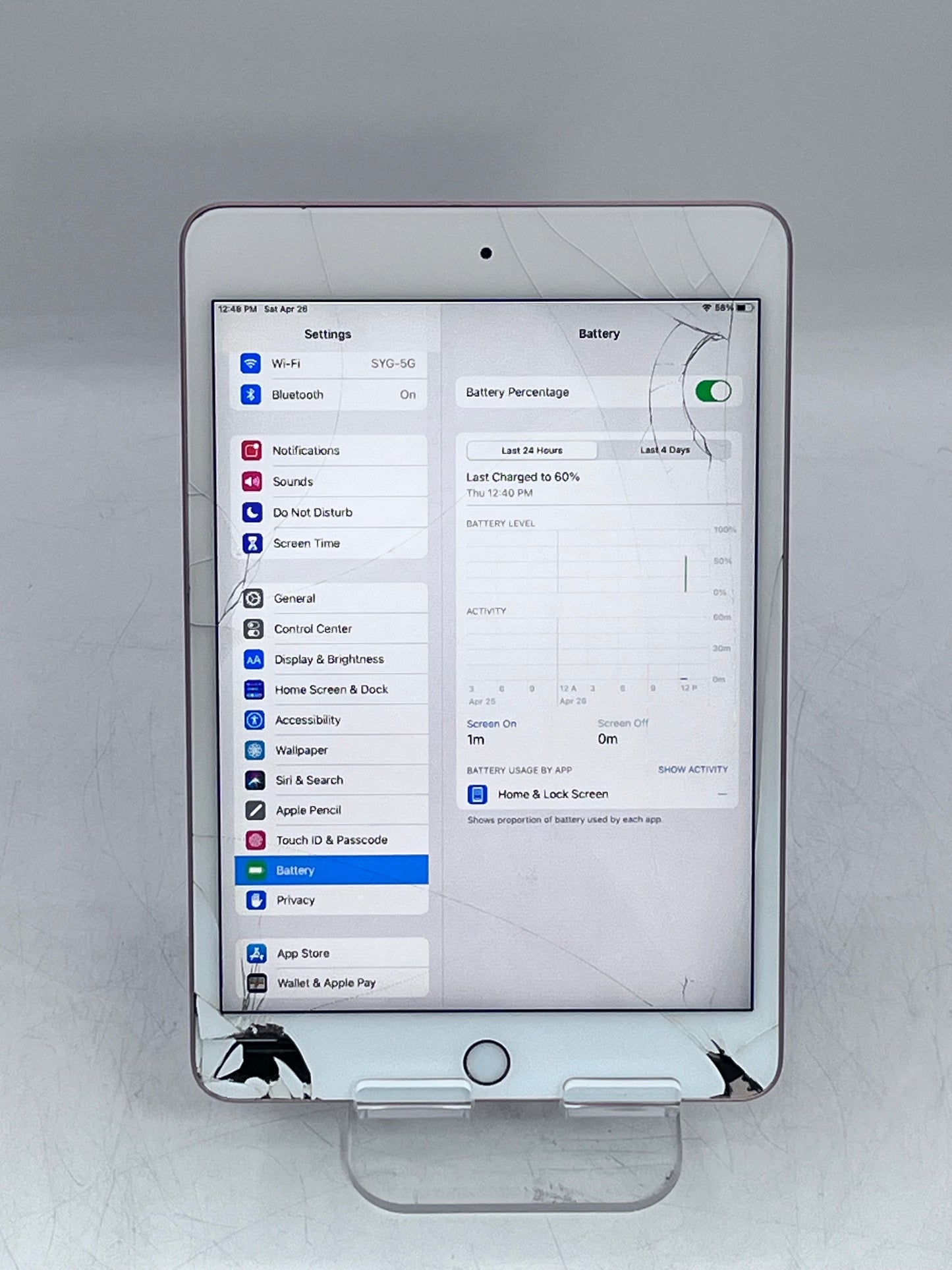 Apple iPad Mini (5th Gen) A2133 MUQY2LL/A 64GB Cracked  - Pink