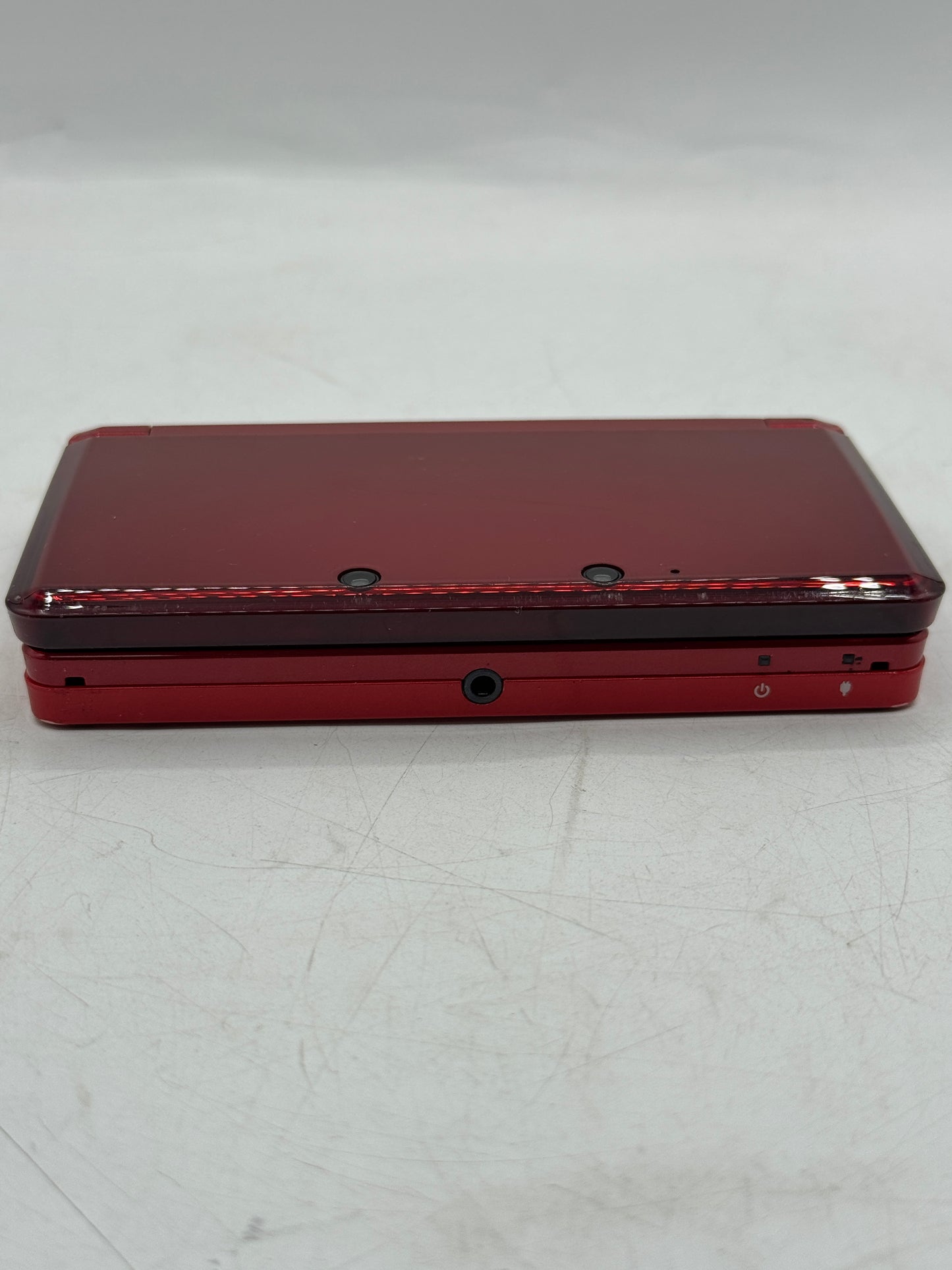 Nintendo 3DS CTR-001  Flame Red w/ Power Cable Tested Free Shipping