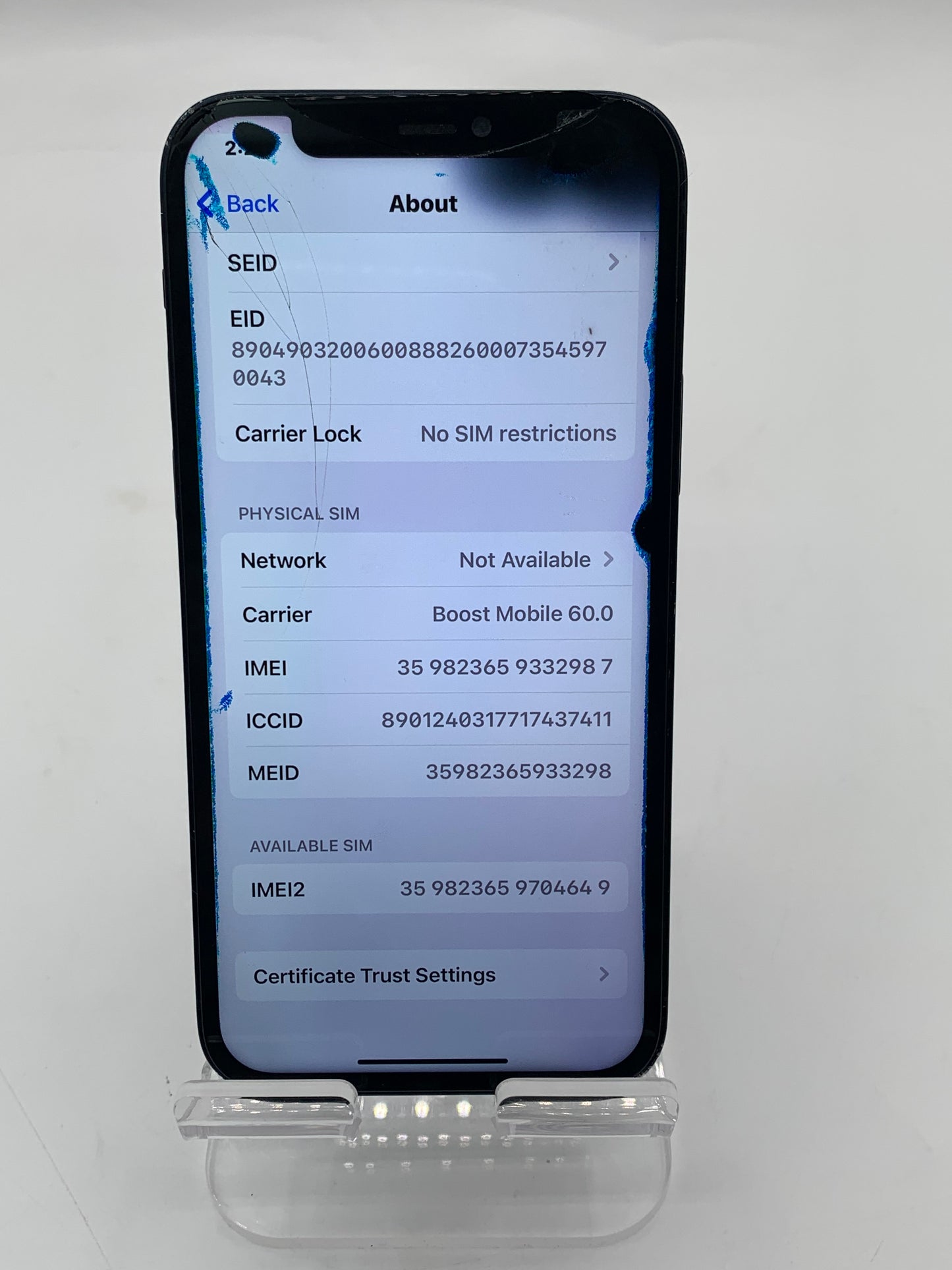 Unlocked Apple iPhone 12 6.1" 64GB A2172 MGH63LL/A Black