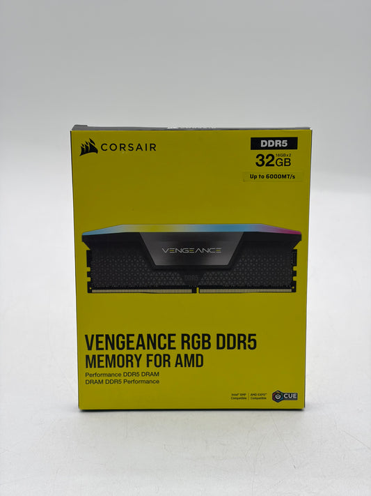 CORSAIR Vengeance RGB 32GB (2x16GB) DDR5 6000MHz CL36 SDRAM RGB Memory - Black