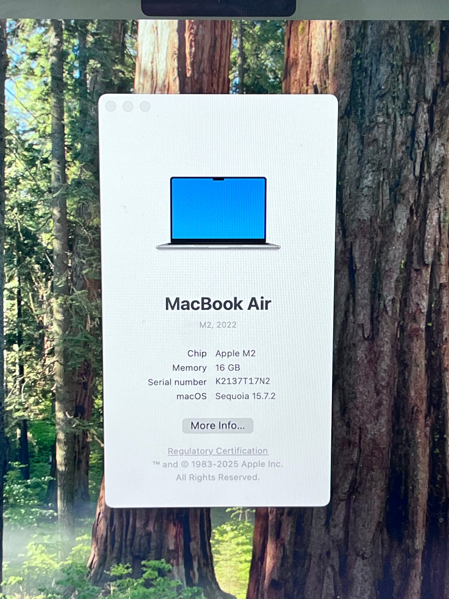2022 Apple MacBook Air 13.3" 8C M2 GPU 16GB 256GB A2681 REMOTELY MANAGED
