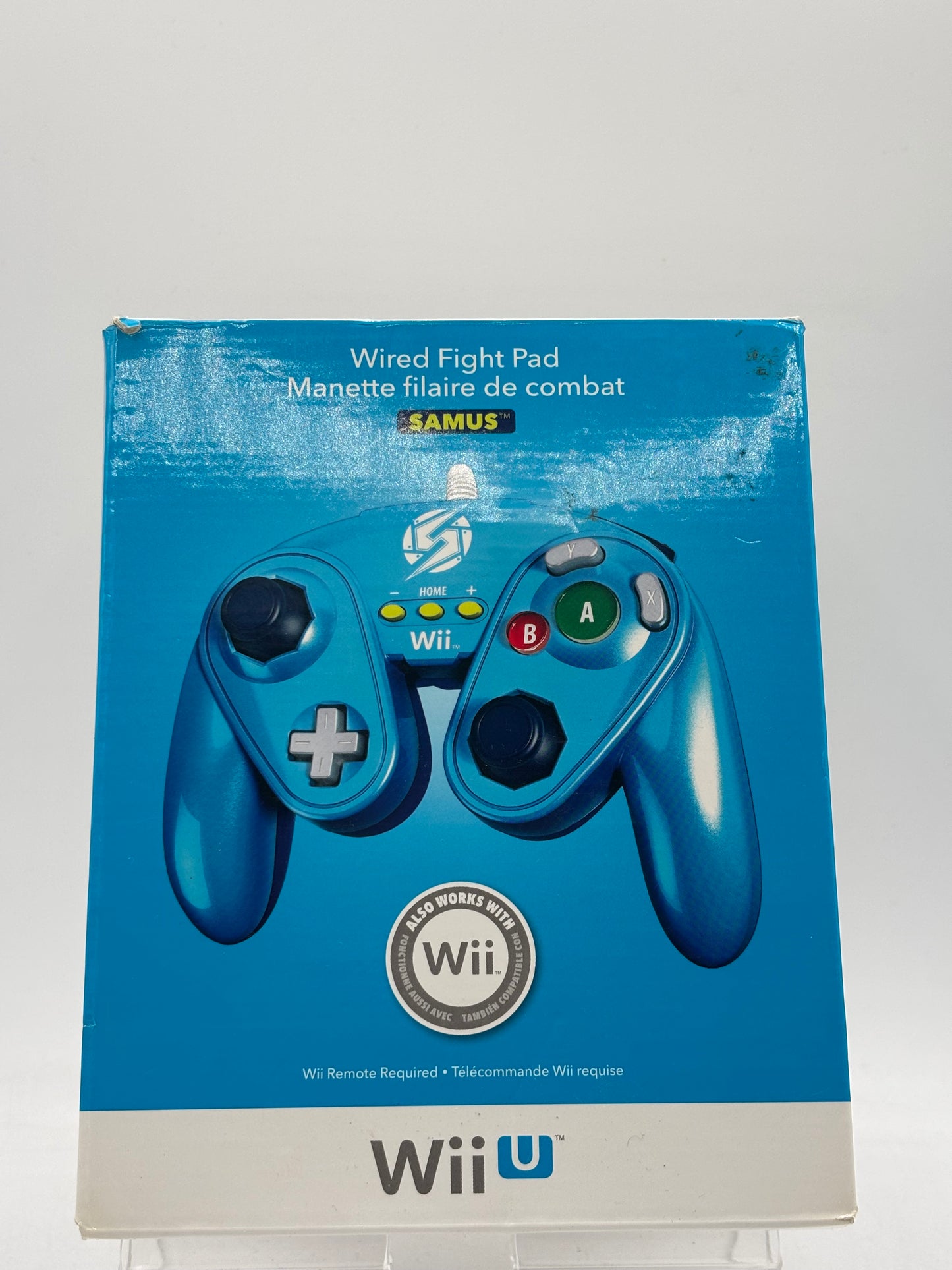 SAMUS Fight Pad Controller--Nintendo Wii/Wii U Wired (Zero Suit Edition, Blue)