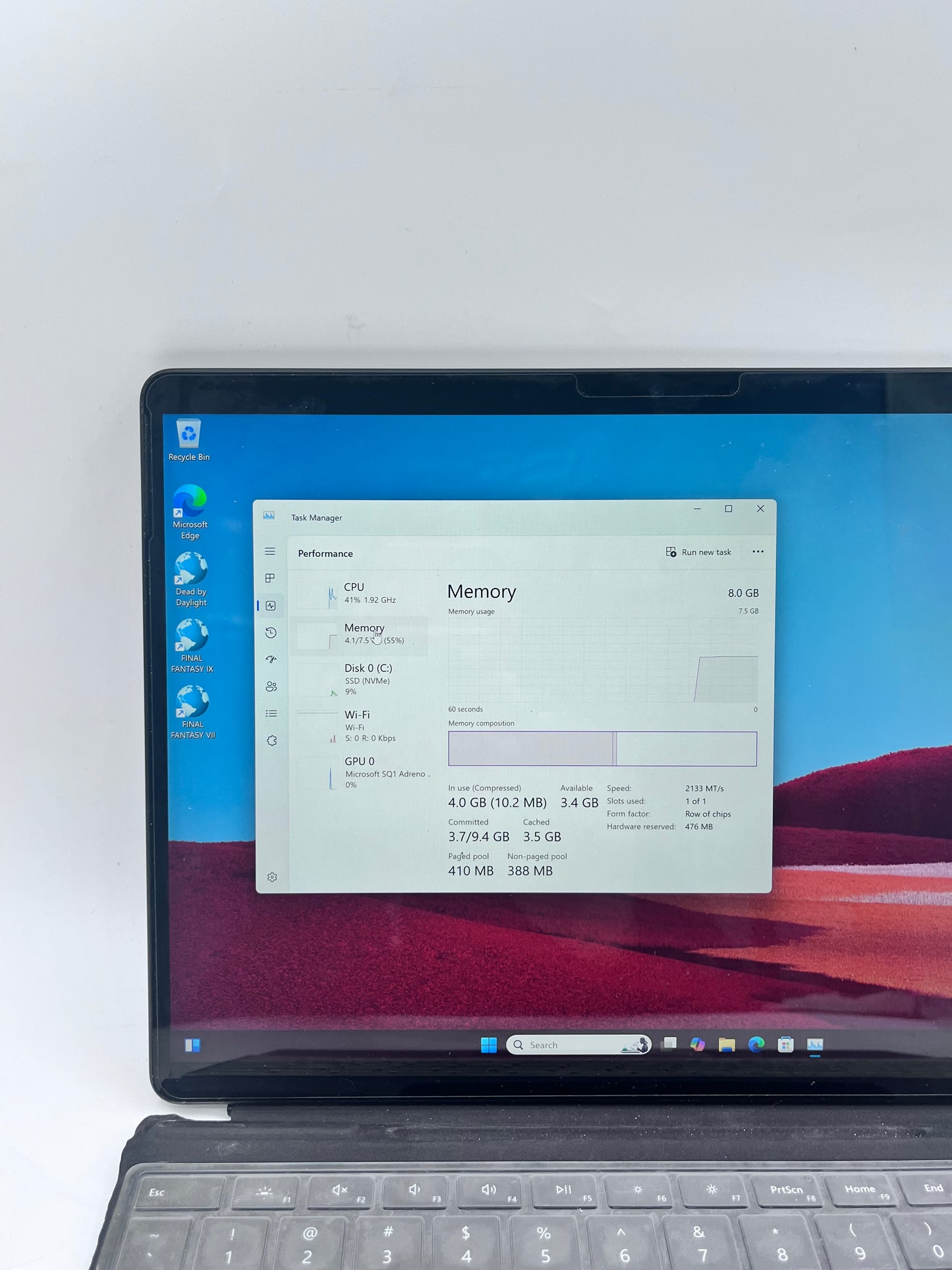 Microsoft Surface Pro X SQ1 13 Inch 8GB 128GB Black