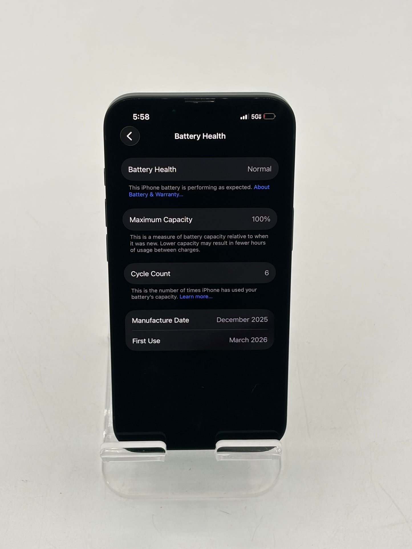 Verizon Only Apple iPhone 17e 256GB A3575 MHRN4LL/A Black 100% Battery Near Mint