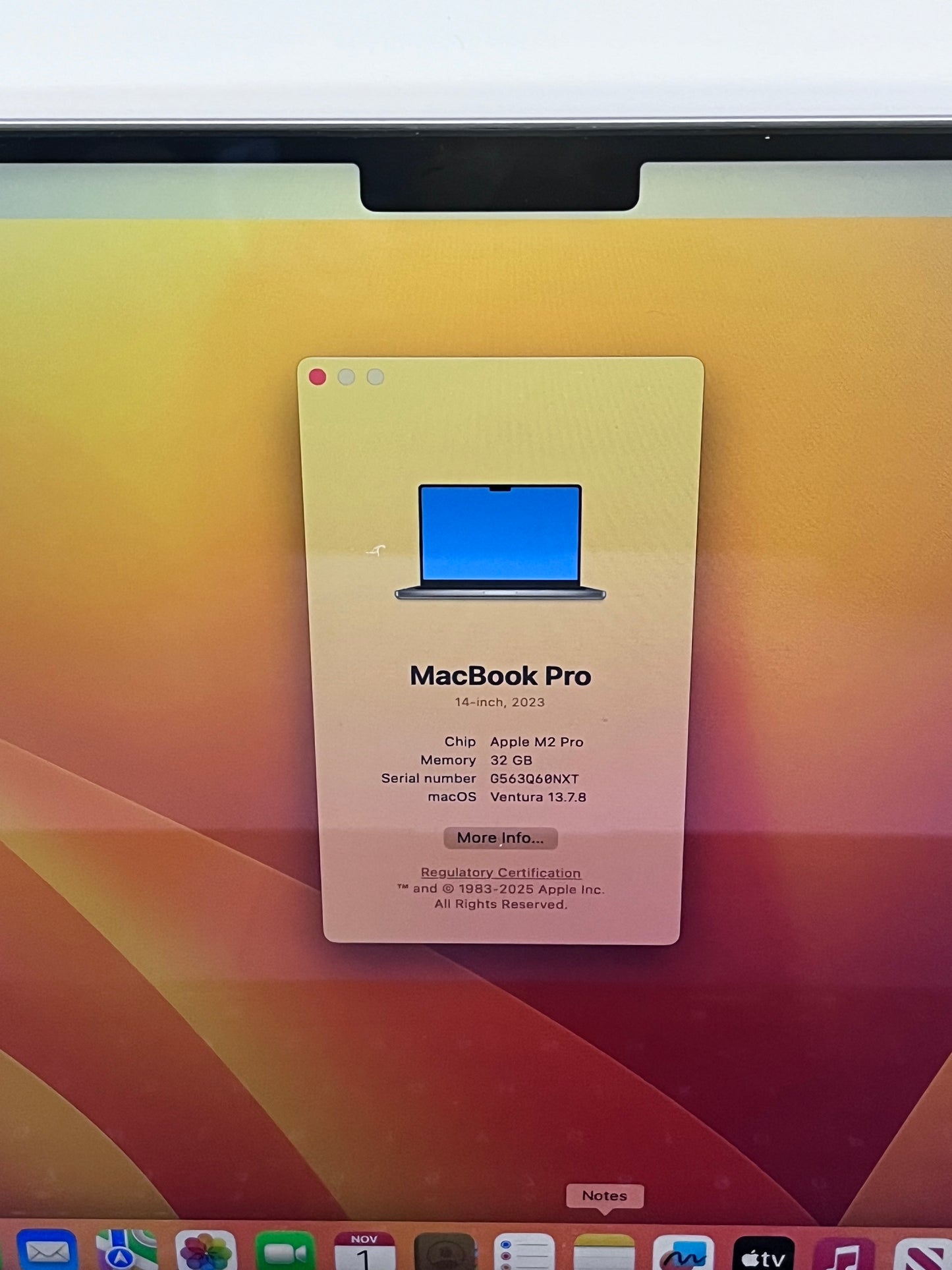 2023 Apple MacBook M2 Pro 14" 512GB 32GB A3401 Space Black BH 96%