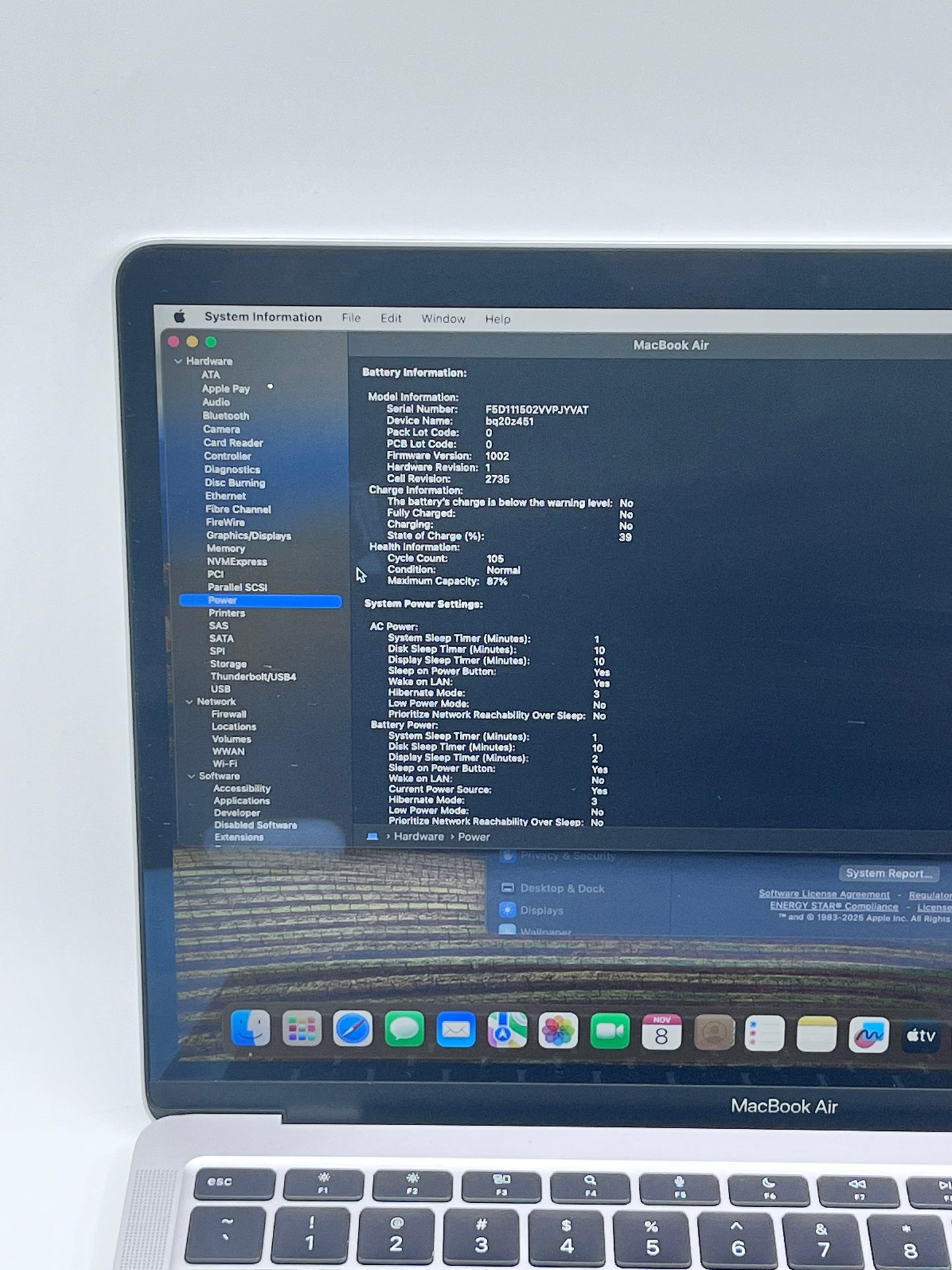2020 Apple MacBook Air 13.3" M1 7C 8GB 128GB A2337 REMOTELY MANAGED