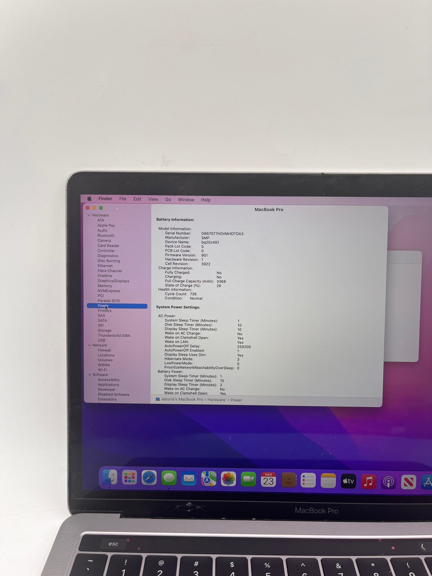 Apple MacBook Pro 13" A1706 MPXV2LL/A 16GB 1TB 2017 - Space Gray READ