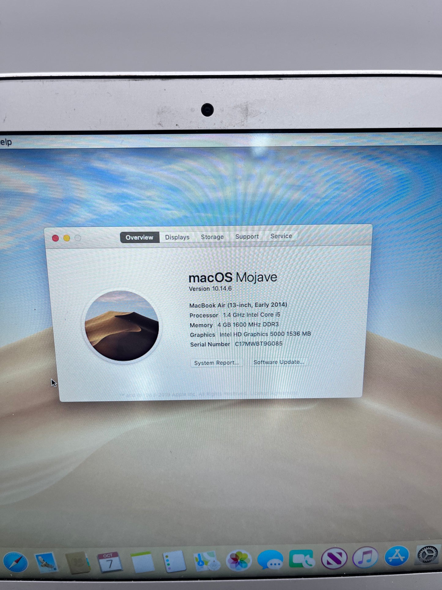 Apple MacBook Air 13" A1466 2015 Core i5 4GB 128GB Silver READ