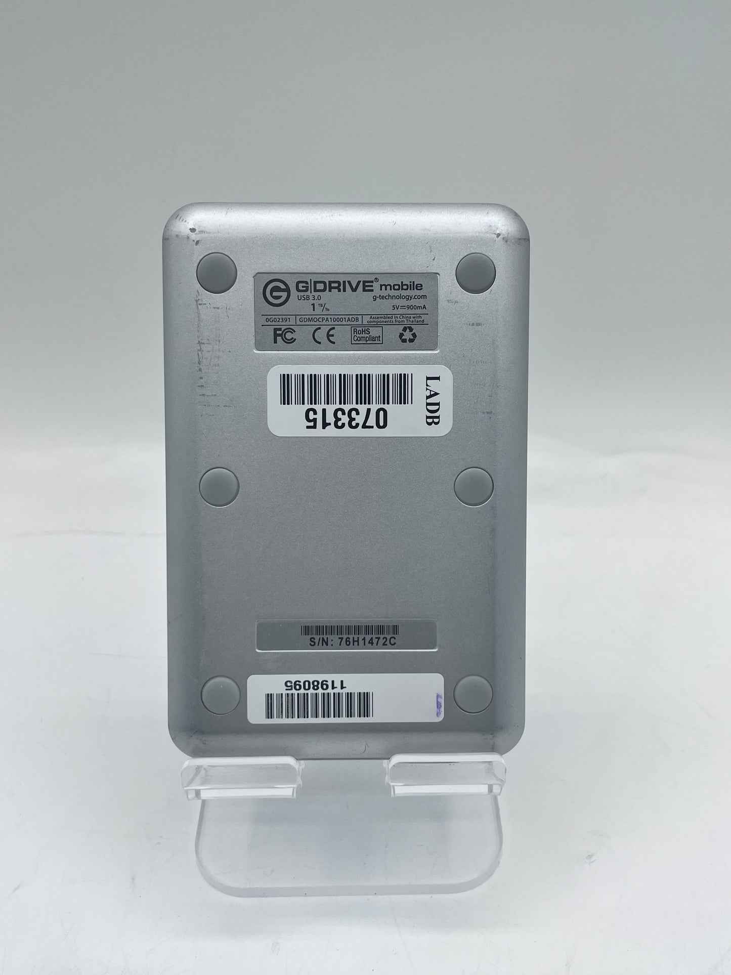 G Drive Mobile USB 1TB External Hard Disk Drive - Silver