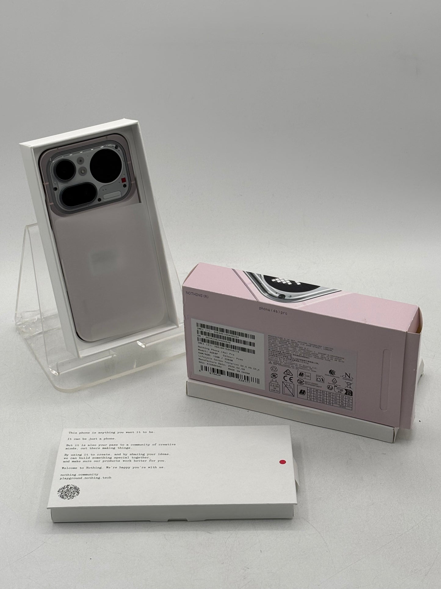 Unlocked Nothing 4A PRO Pink 256GB OPEN BOX MINT Condition