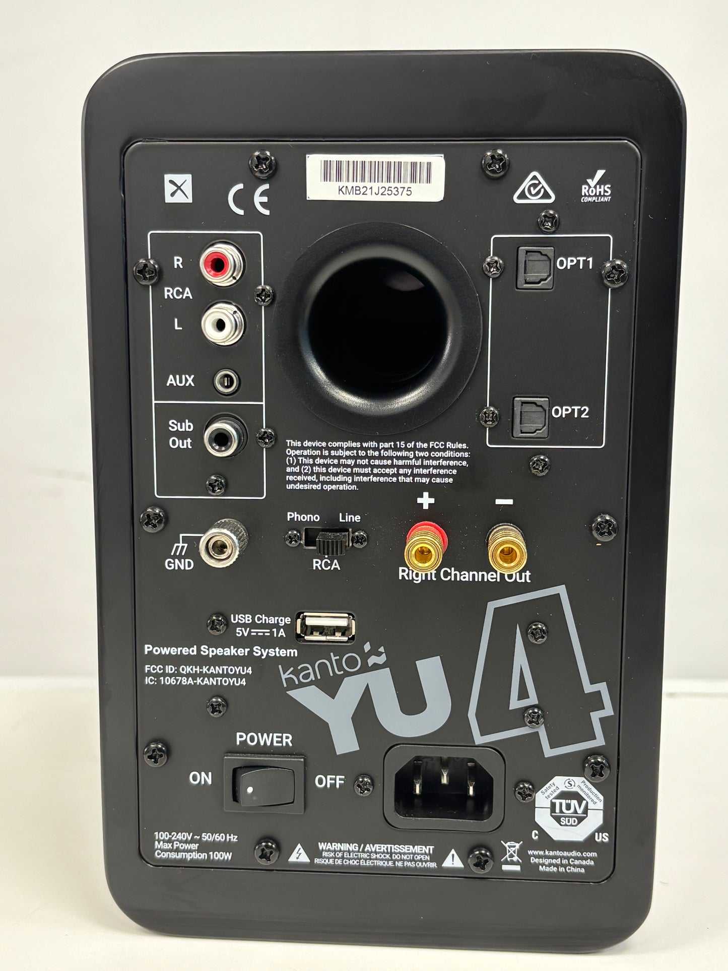 Kanto YU4 Powered Speakers With Bluetooth, Black