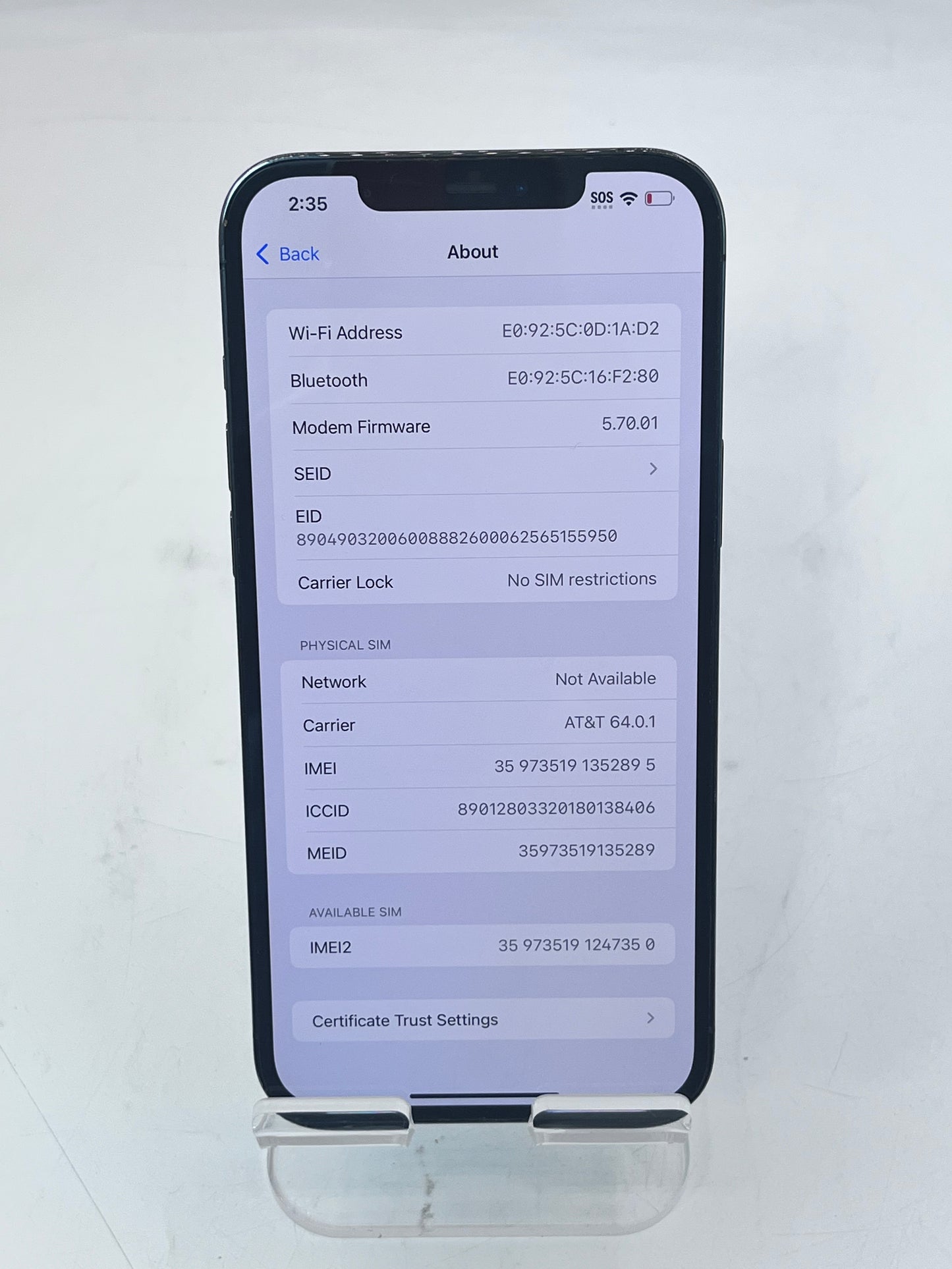 Unlocked Apple iPhone 12 Pro Max MG8X3LL/A A2342  6.7" 128GB Space Gray