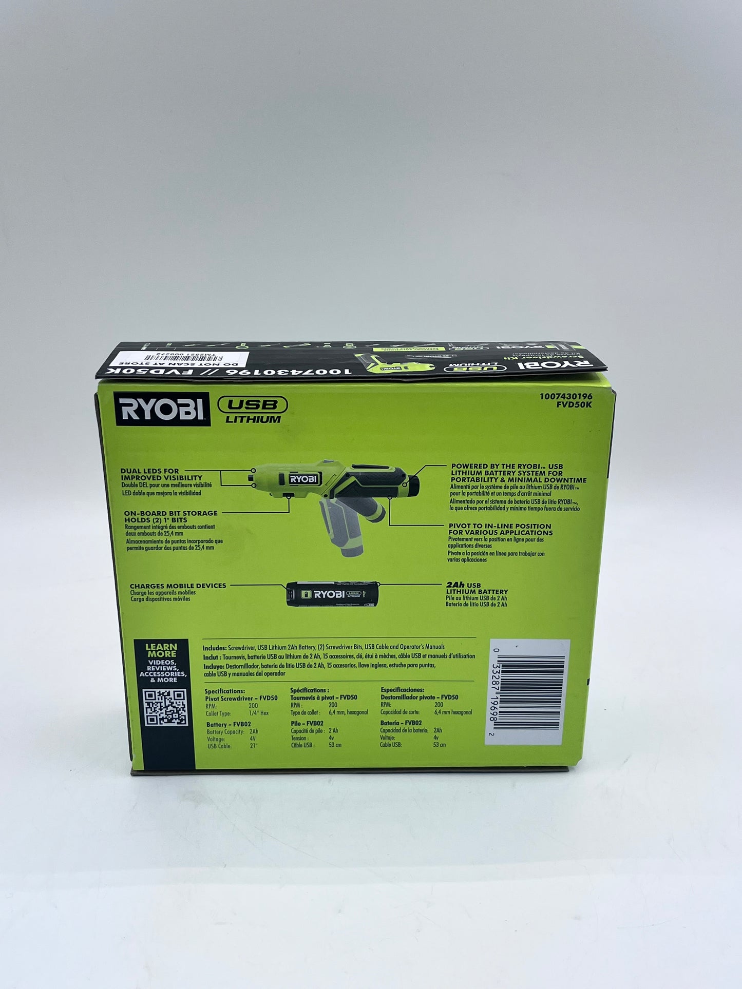 Ryobi Screwdriver Kit with 1 Battery - Green