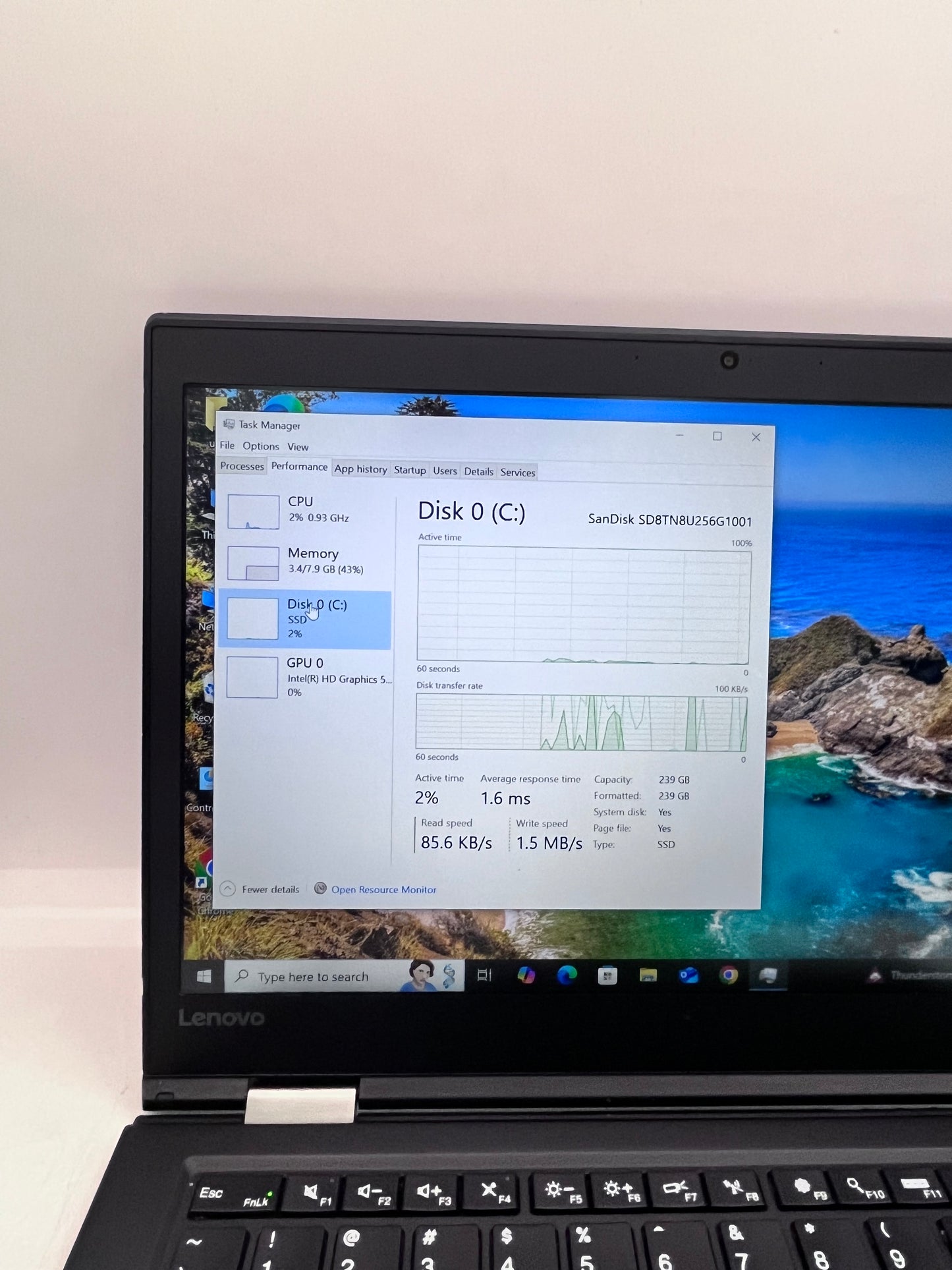 Lenovo ThinkPad X1 Carbon 4th Gen 14" i5 8GB 256GB Windows 11 Pro - Black