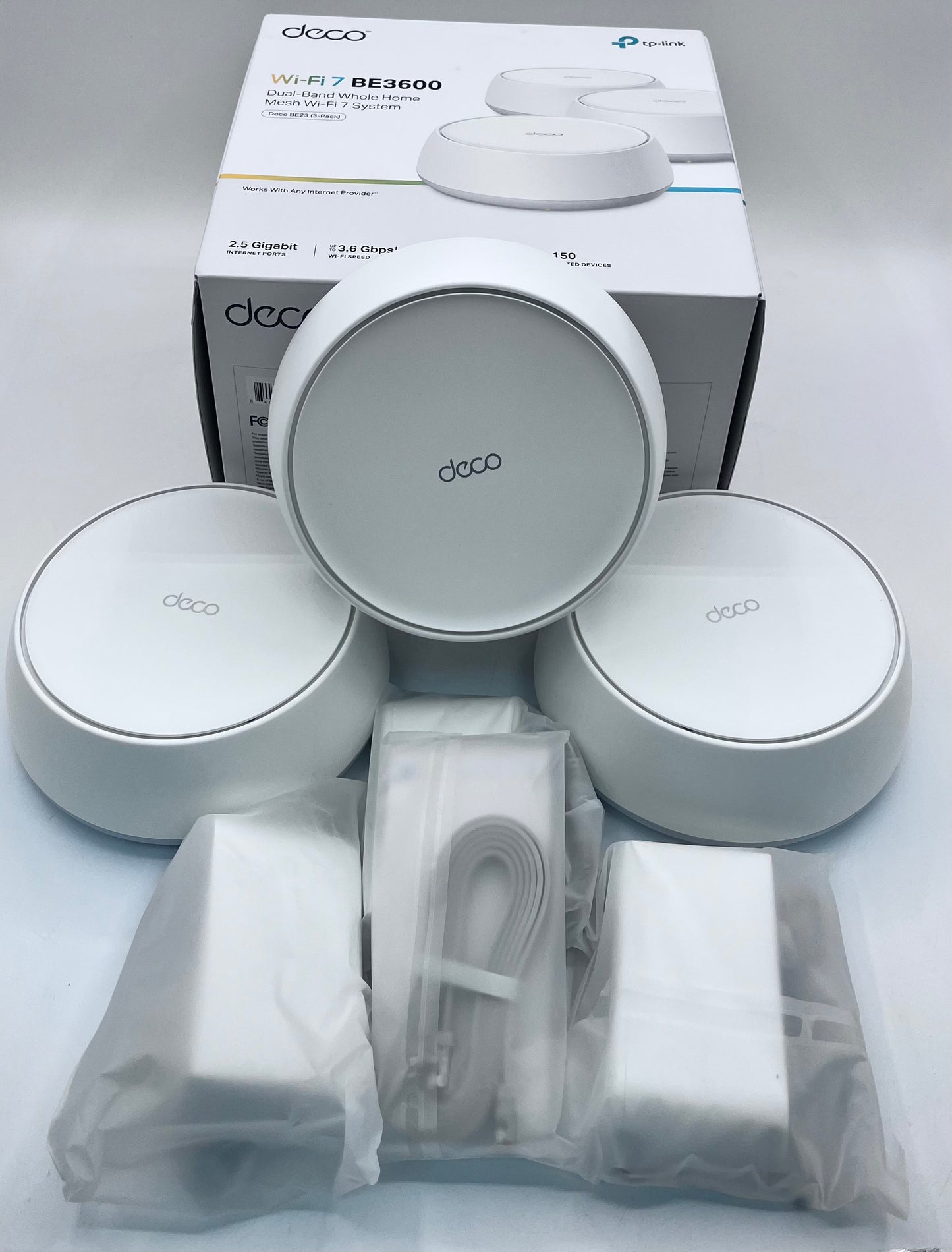TP-Link Deco BE3600 WiFi 7 Mesh System 3-Pack White