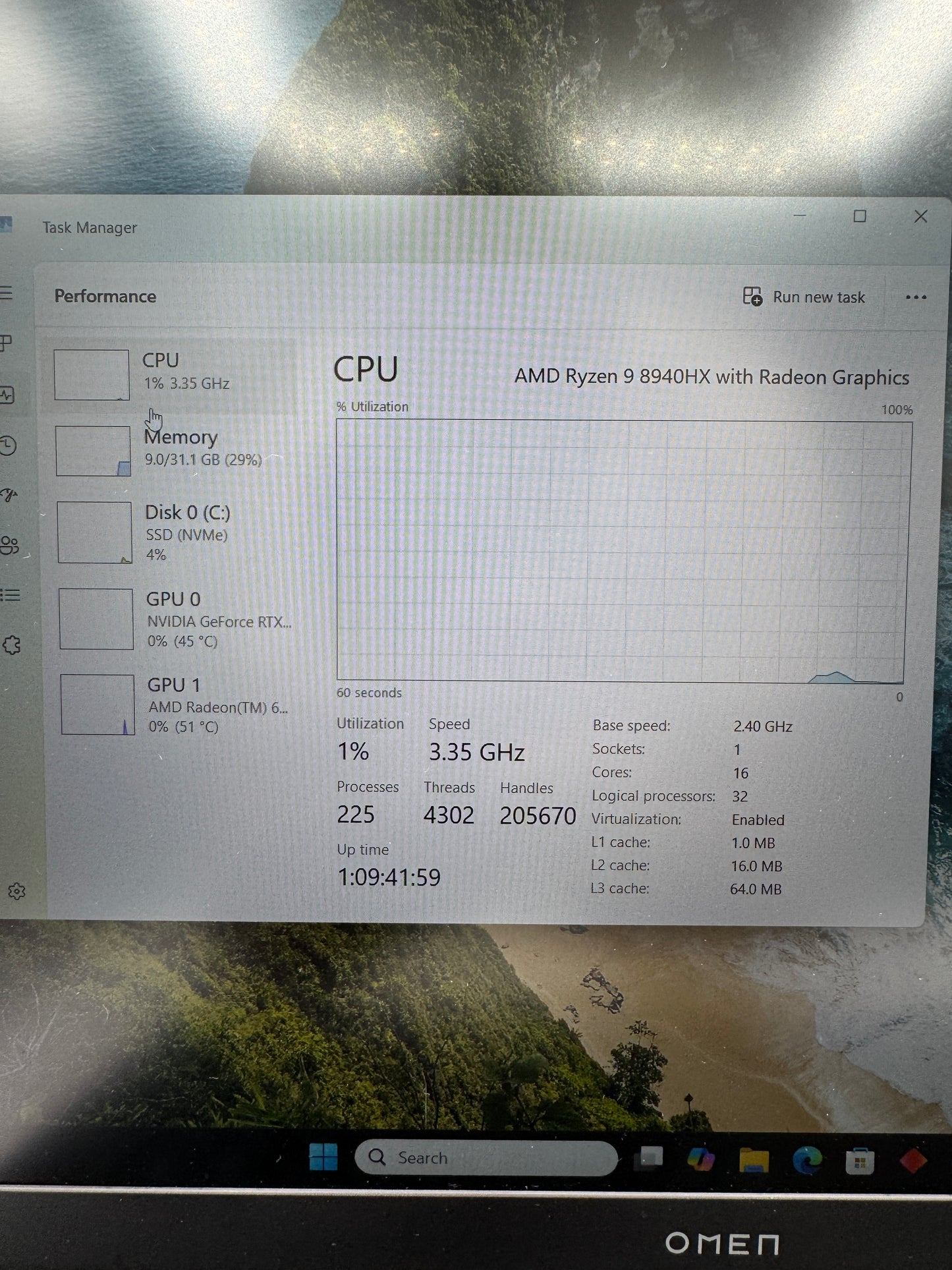 HP Omen 16-ap0053dx 16" Ryzen 9 8940HX 2.4GHz 32GB RAM 1TB SSD GeForce RTX 5060