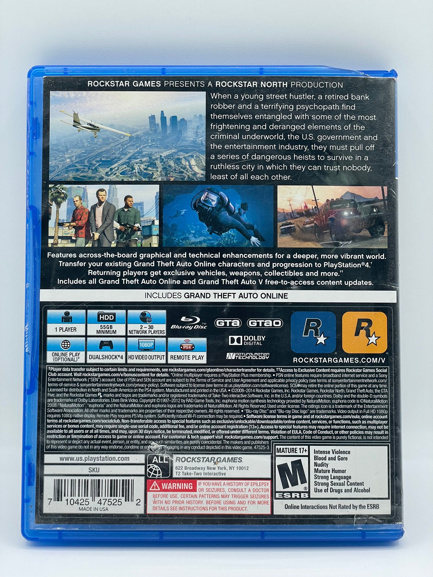 Grand Theft Auto V for PlayStation with Map - Used with Box - Free Shipping