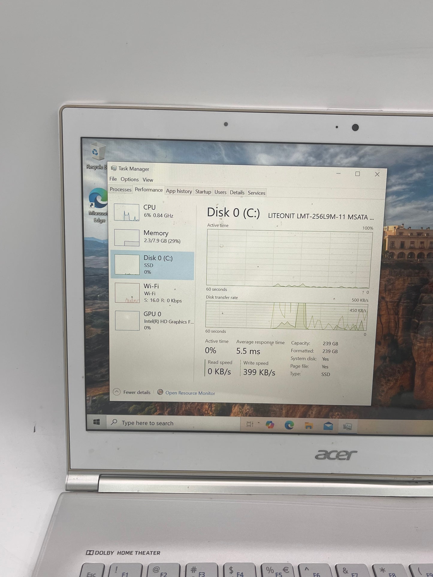 Acer Aspire S7-392-9890 MS2364 13.3" Core i7 8GB 256GB Laptop - White