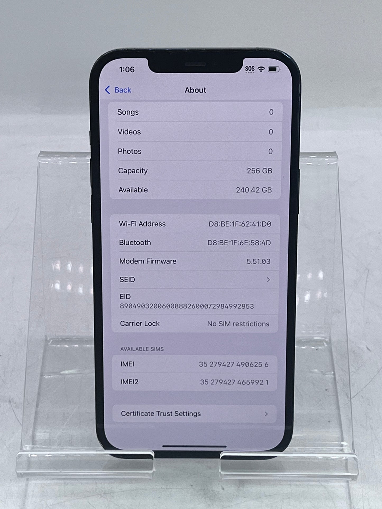 Unlocked Apple iPhone 12 Pro Max NG9J3LL/A A2342 256GB 6GB - Blue