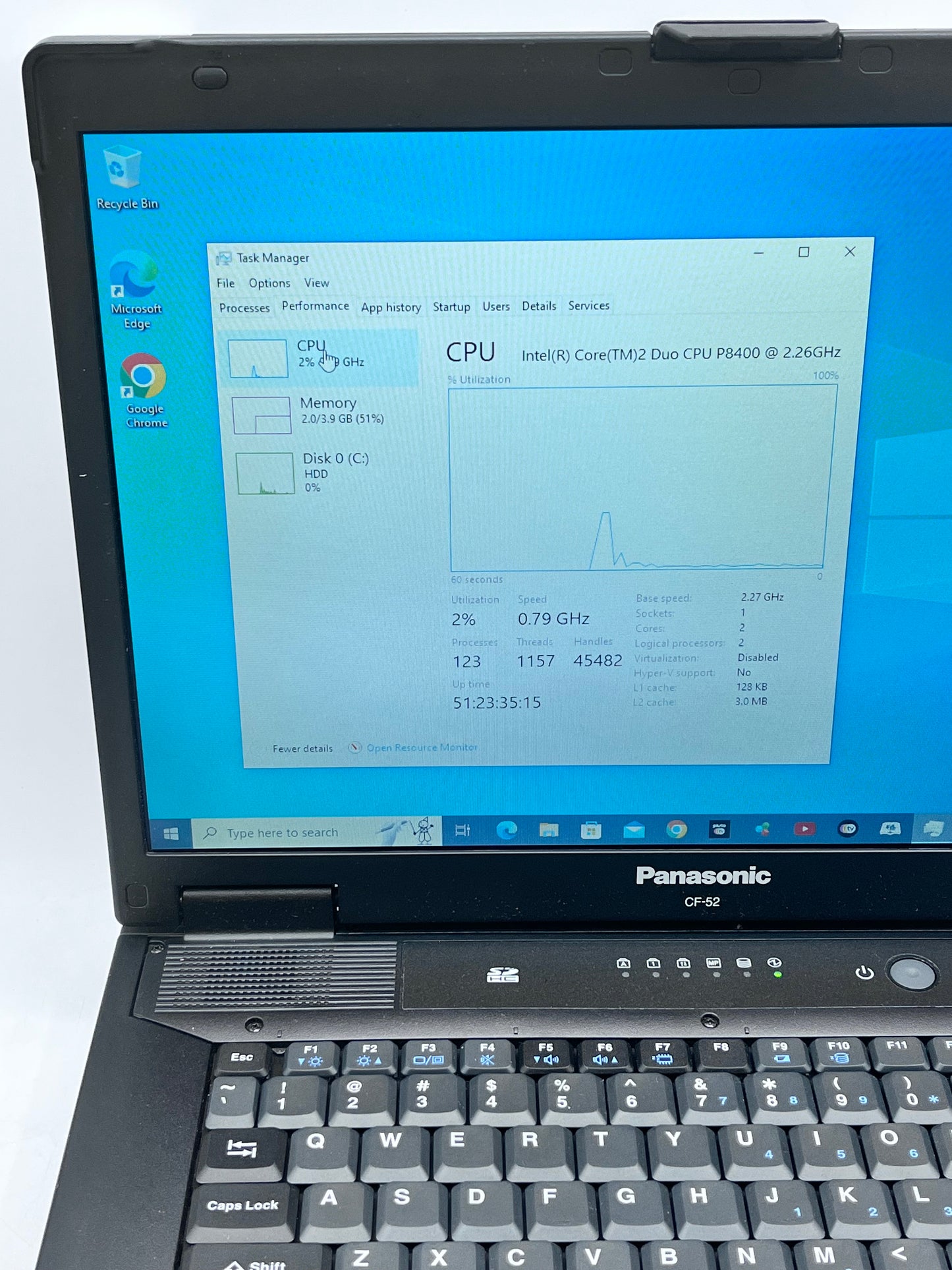 Panasonic Toughbook CF-52 Laptop 4GB 512GB Win10 Pro DVDRW - Black