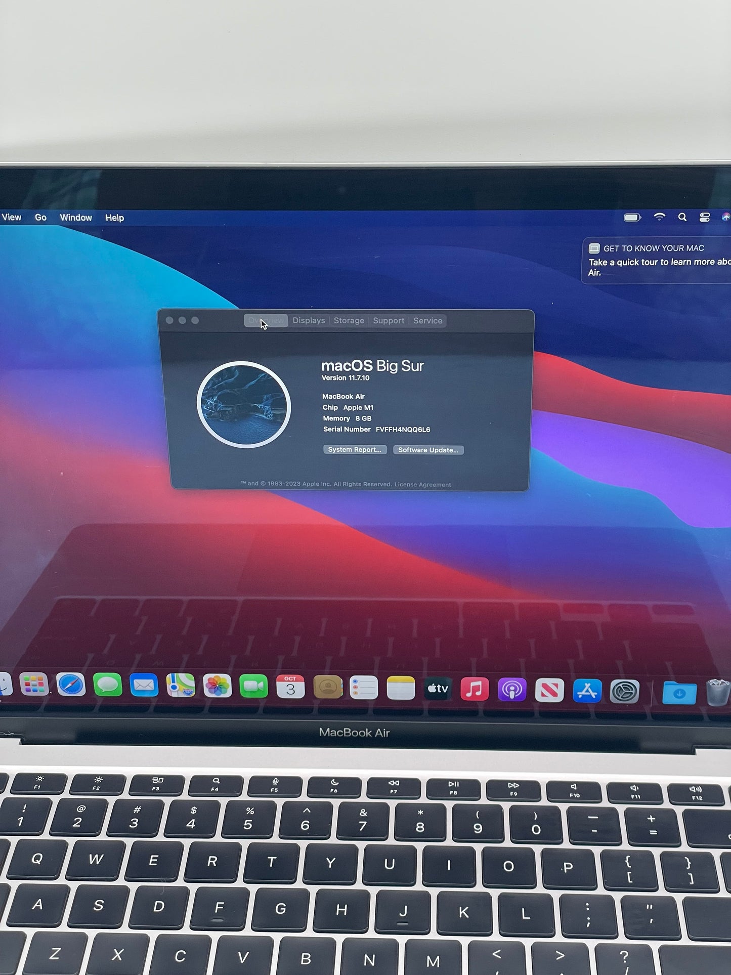 2020 Apple MacBook Air 13.3" M1 7C 8GB 128GB A2337 REMOTELY MANAGED