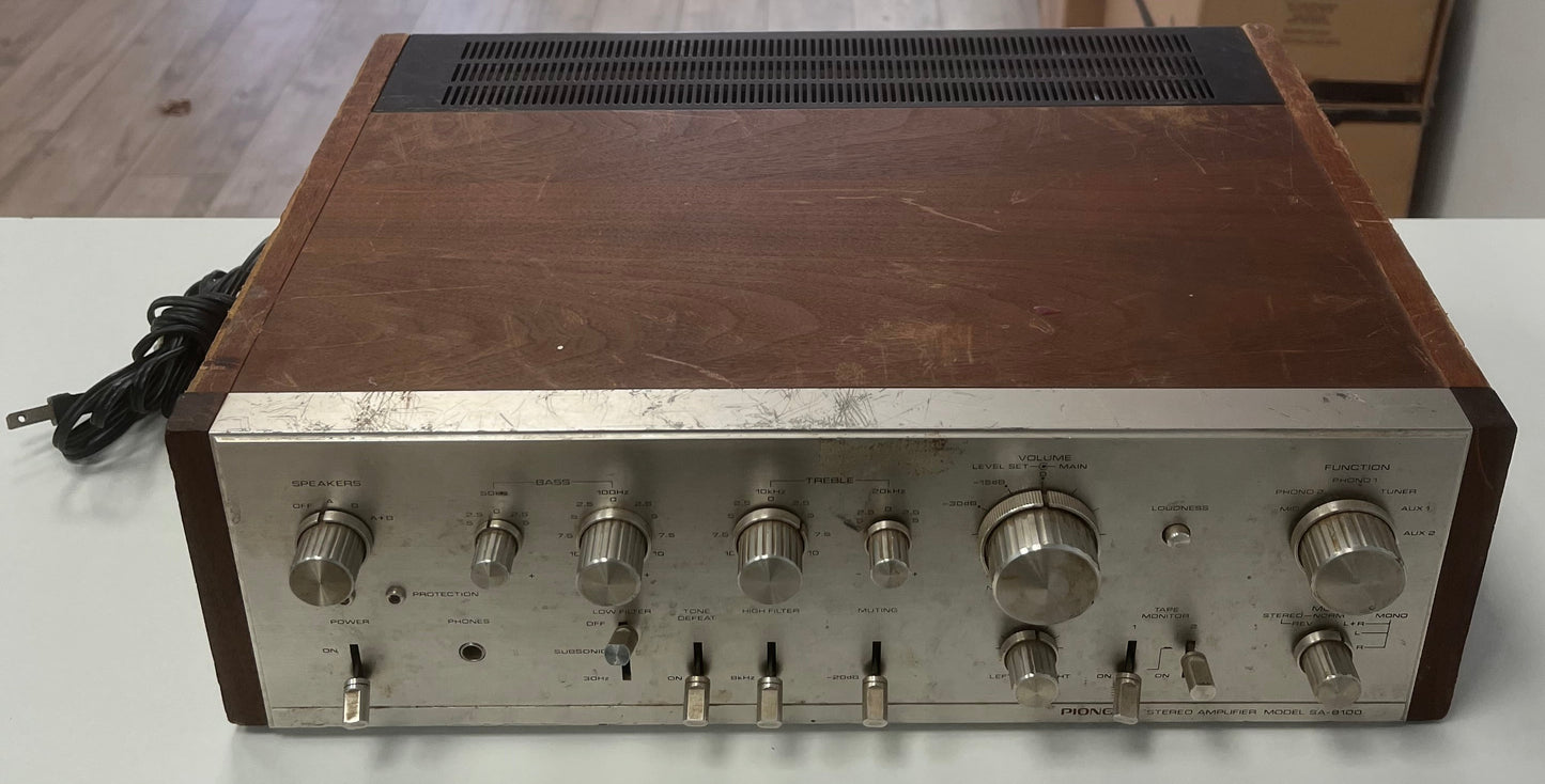 Vintage Pioneer SA-8100 Stereo Integrated Amplifier Tested Free Shipping