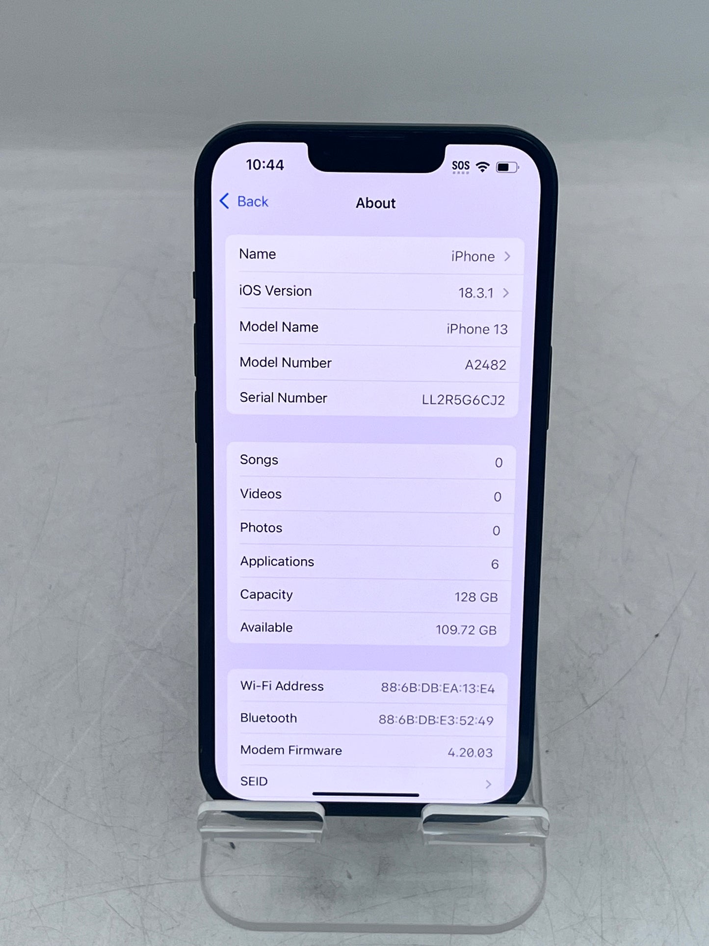 Unlocked Apple iPhone 13 MLML3LL/A A2482 128GB 100% BH - MIDNIGHT