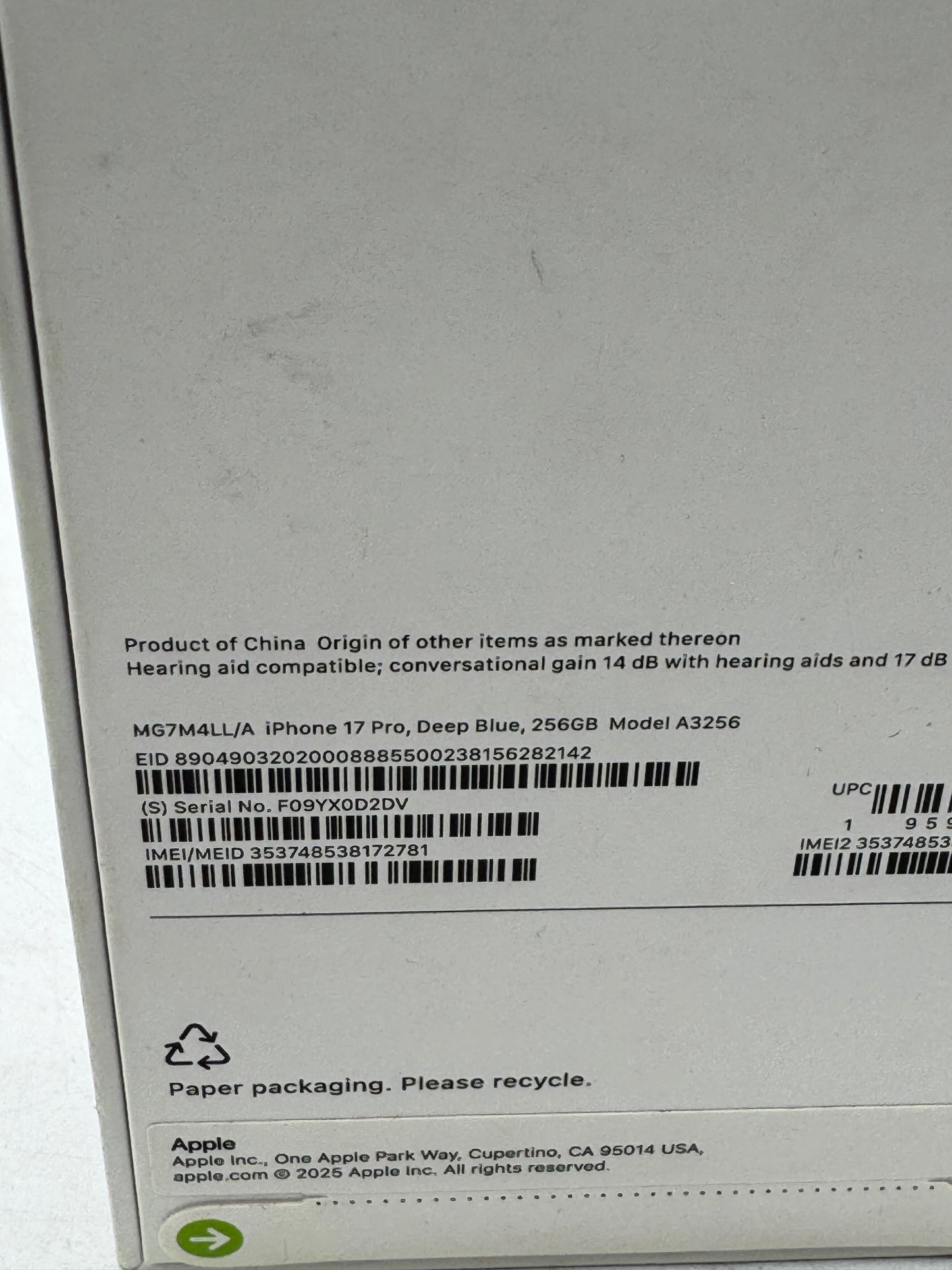 Unlocked Apple iPhone 17 Pro 256GB A3256 MG7M4LL/A Deep Blue SEALED BRAND NEW