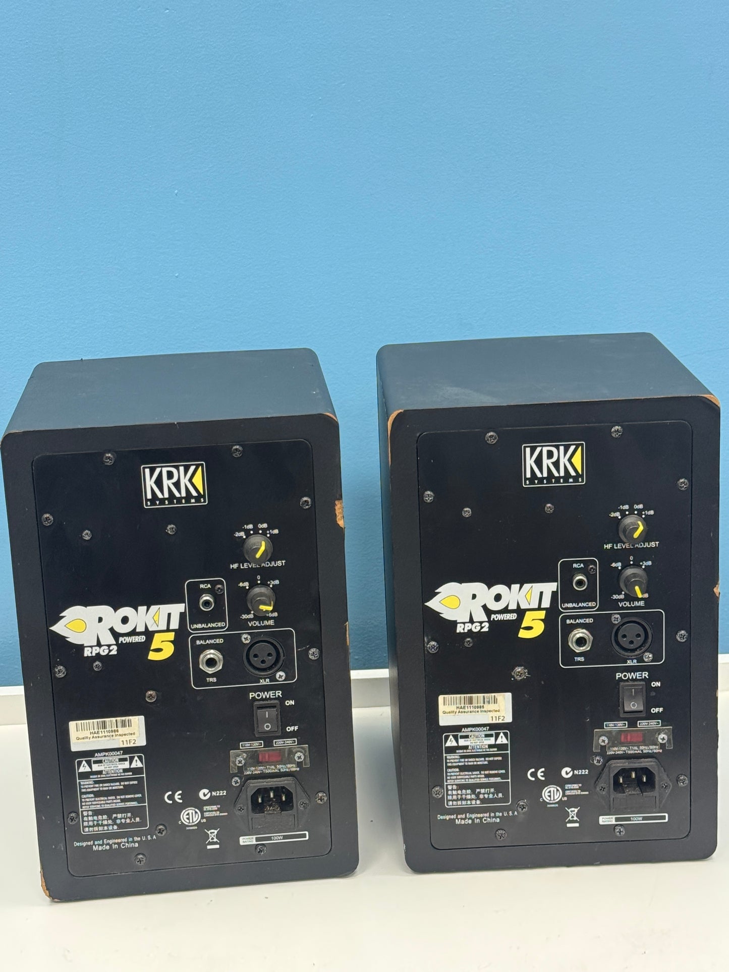 KRK Rokit 5 RPG2 Powered Studio Monitor Speakers Pair In Black W/Cables - Works