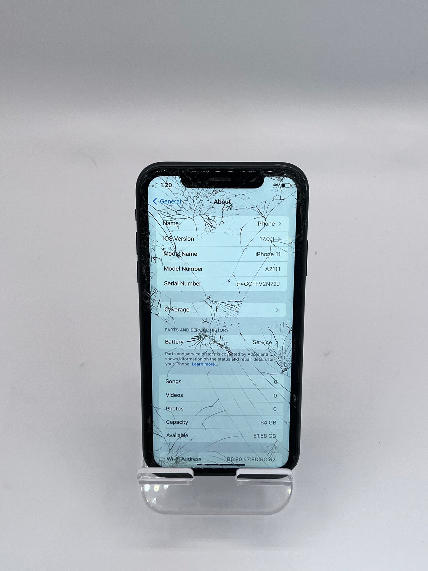 Apple iPhone 11 MWJE2LL/A A2111 64GB Unlocked - Black READ