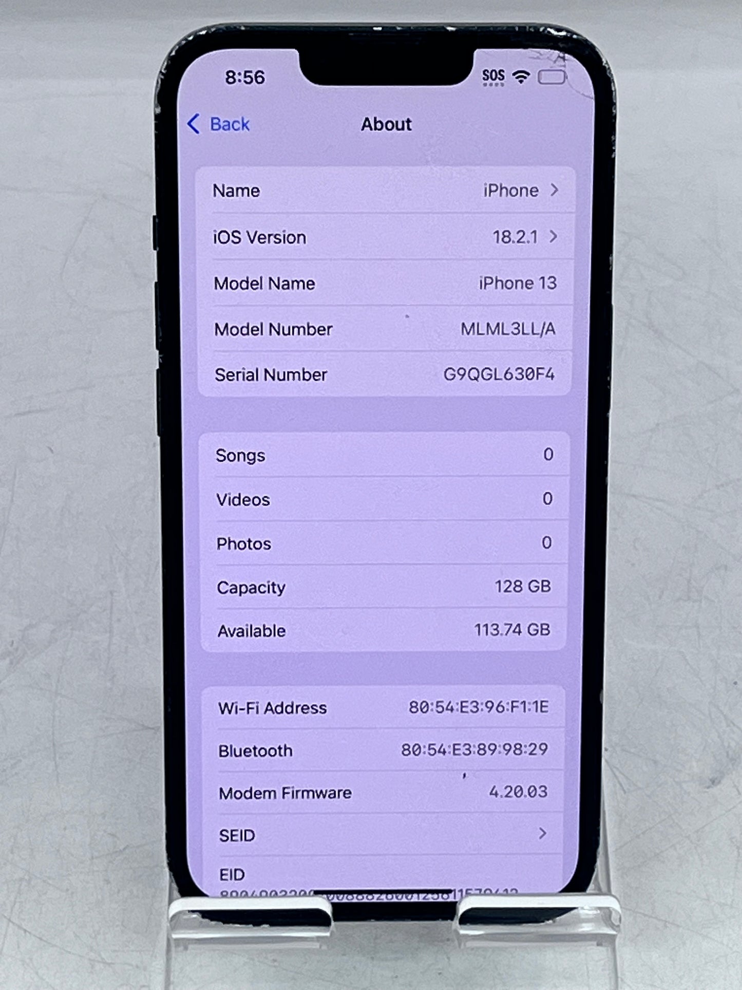Apple iPhone 13 6.1 in A2482 MLML3LL/A 256GB Midnight Blue T-Mobile READ-  For Parts