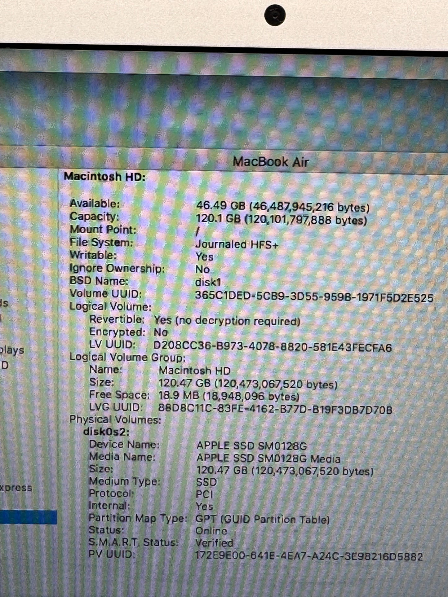 2015 Apple MacBook Air 13" i5 8GB RAM 128GB SSD A1466 MMGF2LL/A Silver Free Shipping