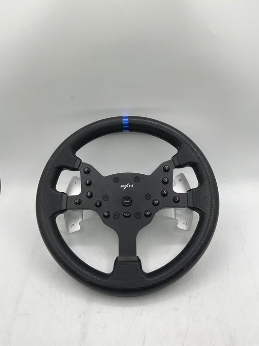 V99 Force Feedback Steering Wheel Bundle with 3 Pedals & Shifter, Black