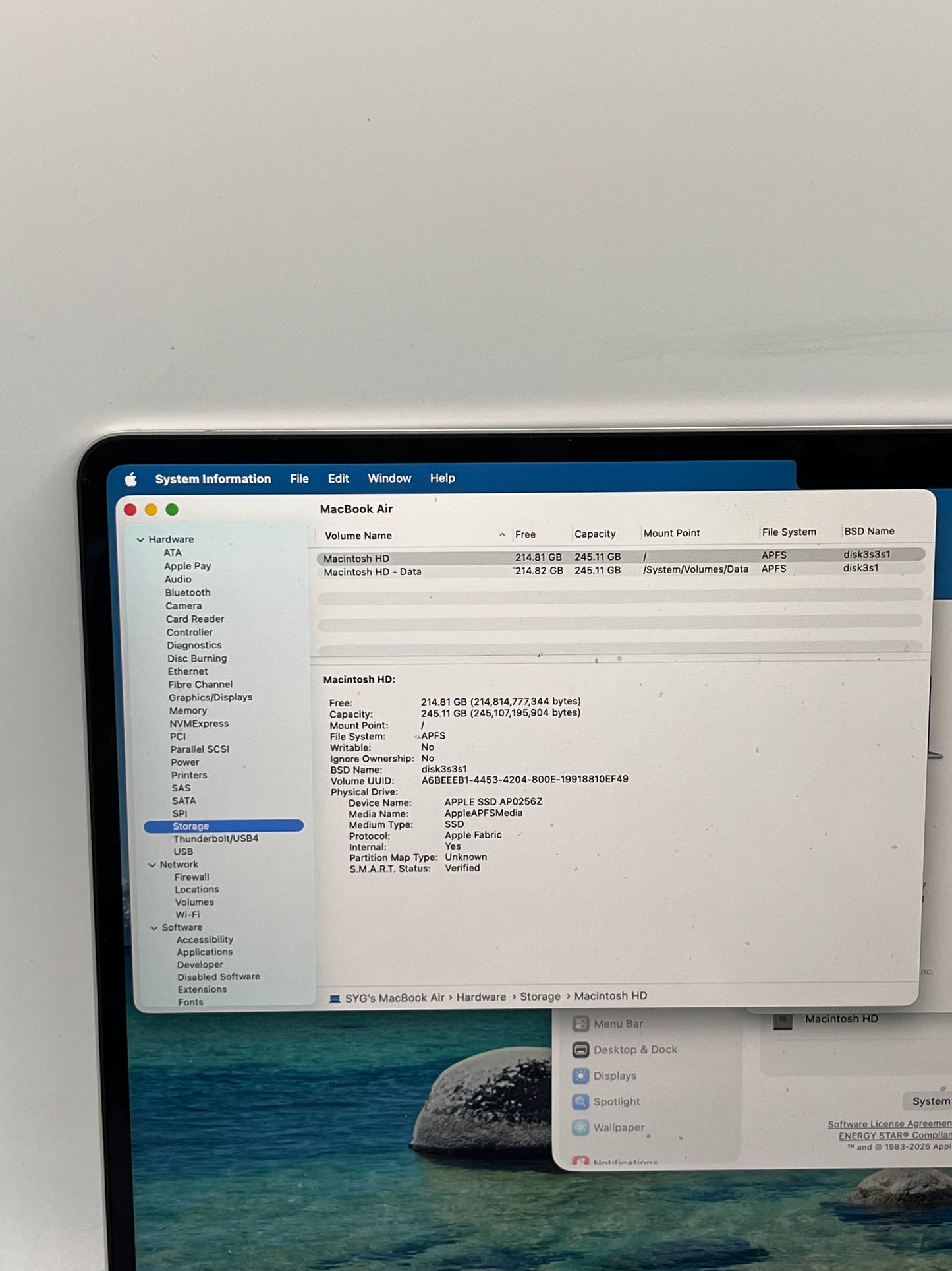 2024 Apple MacBook Air 15" 16GB 256GB A3241 MW1G3LL/A Silver 76 Cycle Count