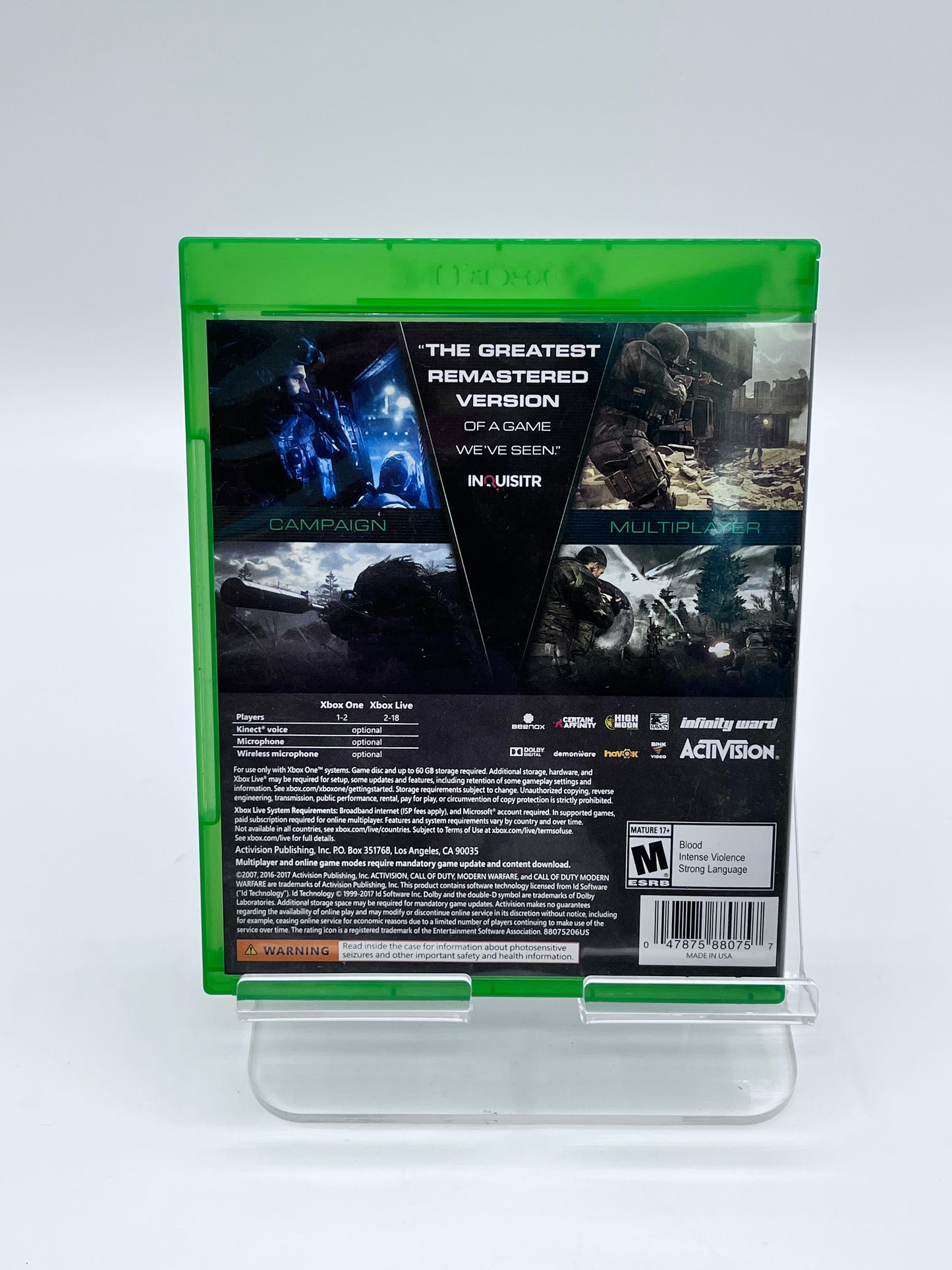 Xbox One Call of Duty: Modern Warfare Remastered