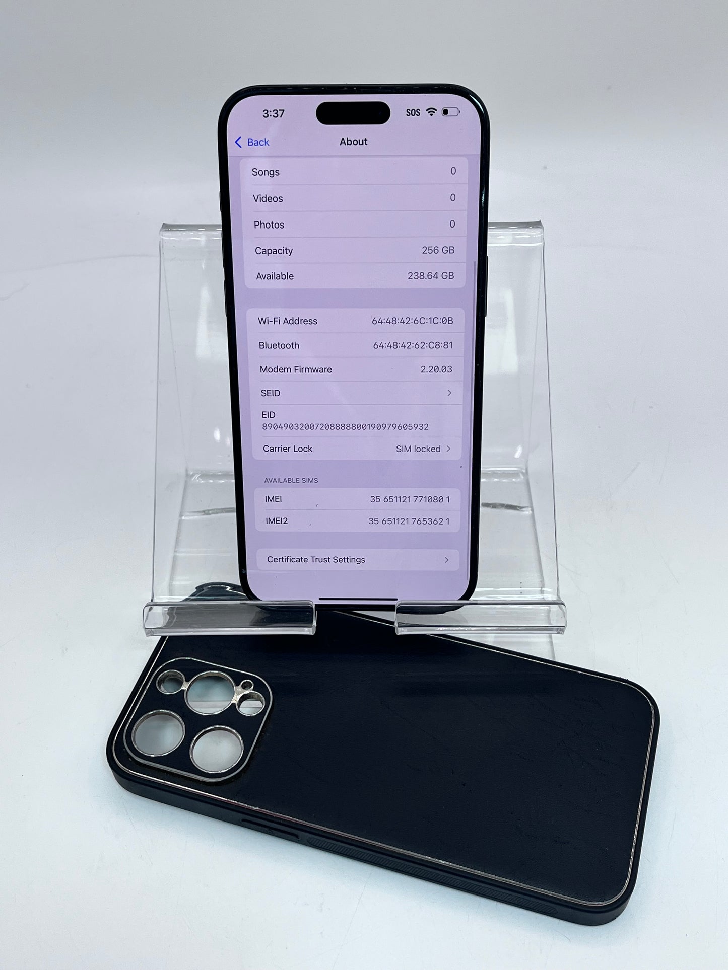Apple iPhone 15 Pro Max A2849 NU663LL/A 256GB T-Mobile 100% BH - Black READ