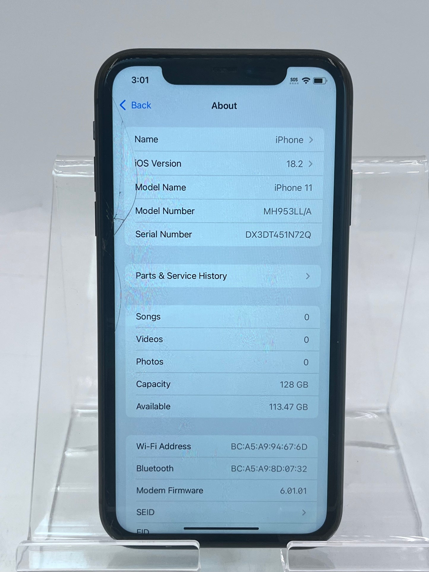 Unlocked Apple iPhone 11 A2111 MH953LL/A 6.1" 128GB - Black 73% BH